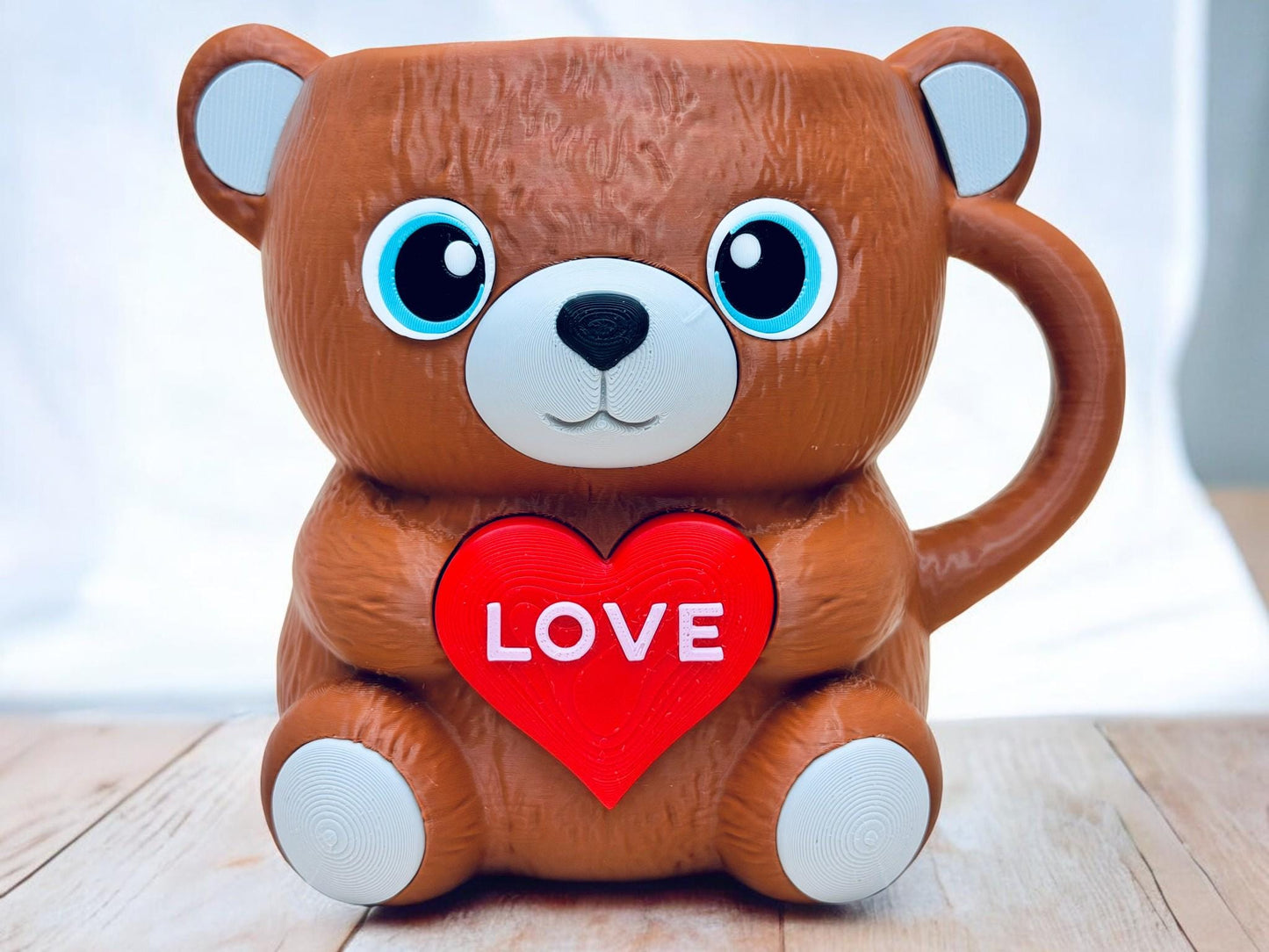 Pawblo , the Bear valentine Ice Cream Pint Holder | Eco Friendly 3D Printed Pint Cozy with Spoon Slots | Cute Cat Gift for Ice Cream Lovers