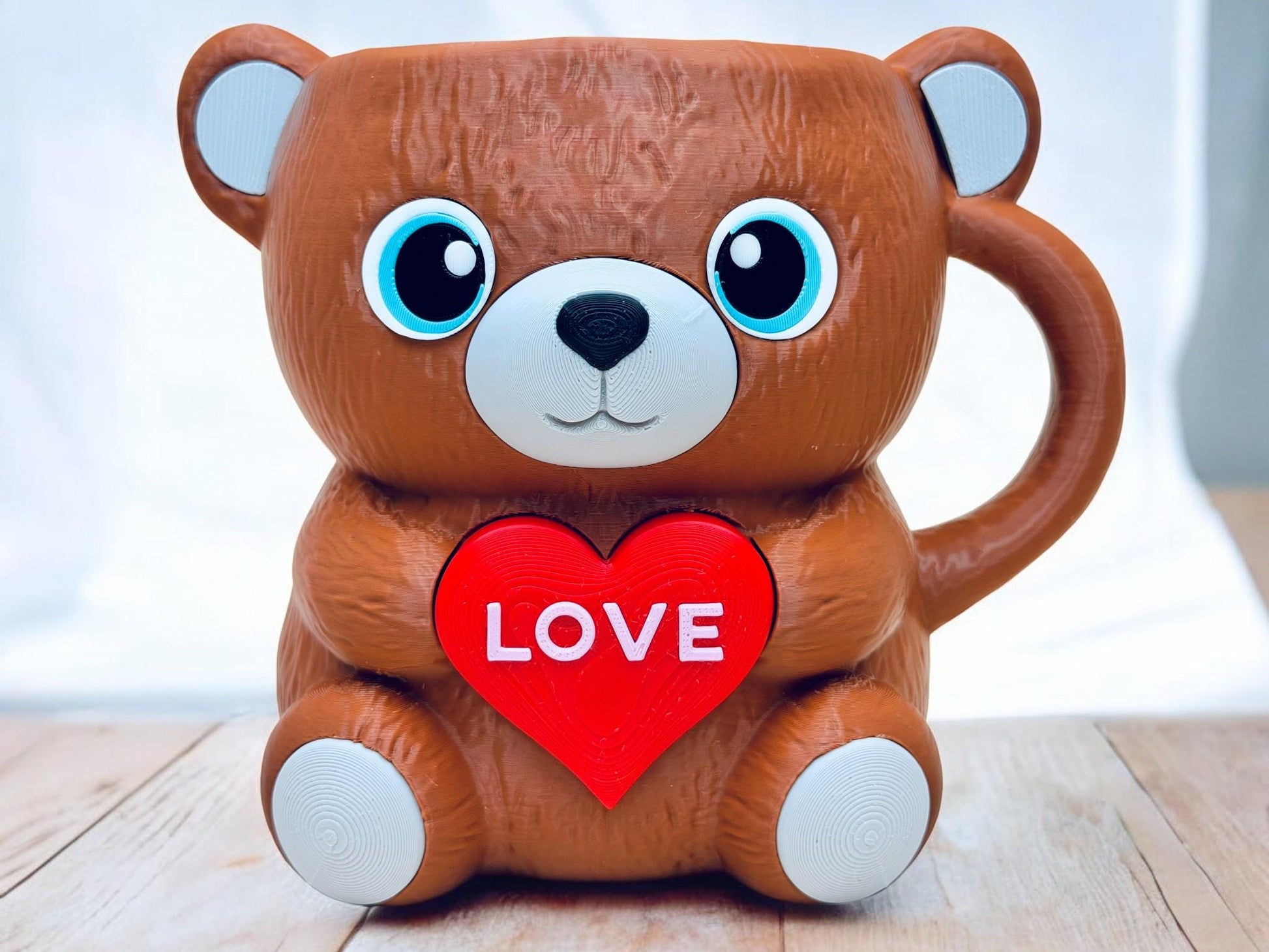Pawblo , the Bear valentine Ice Cream Pint Holder | Eco Friendly 3D Printed Pint Cozy with Spoon Slots | Cute Cat Gift for Ice Cream Lovers