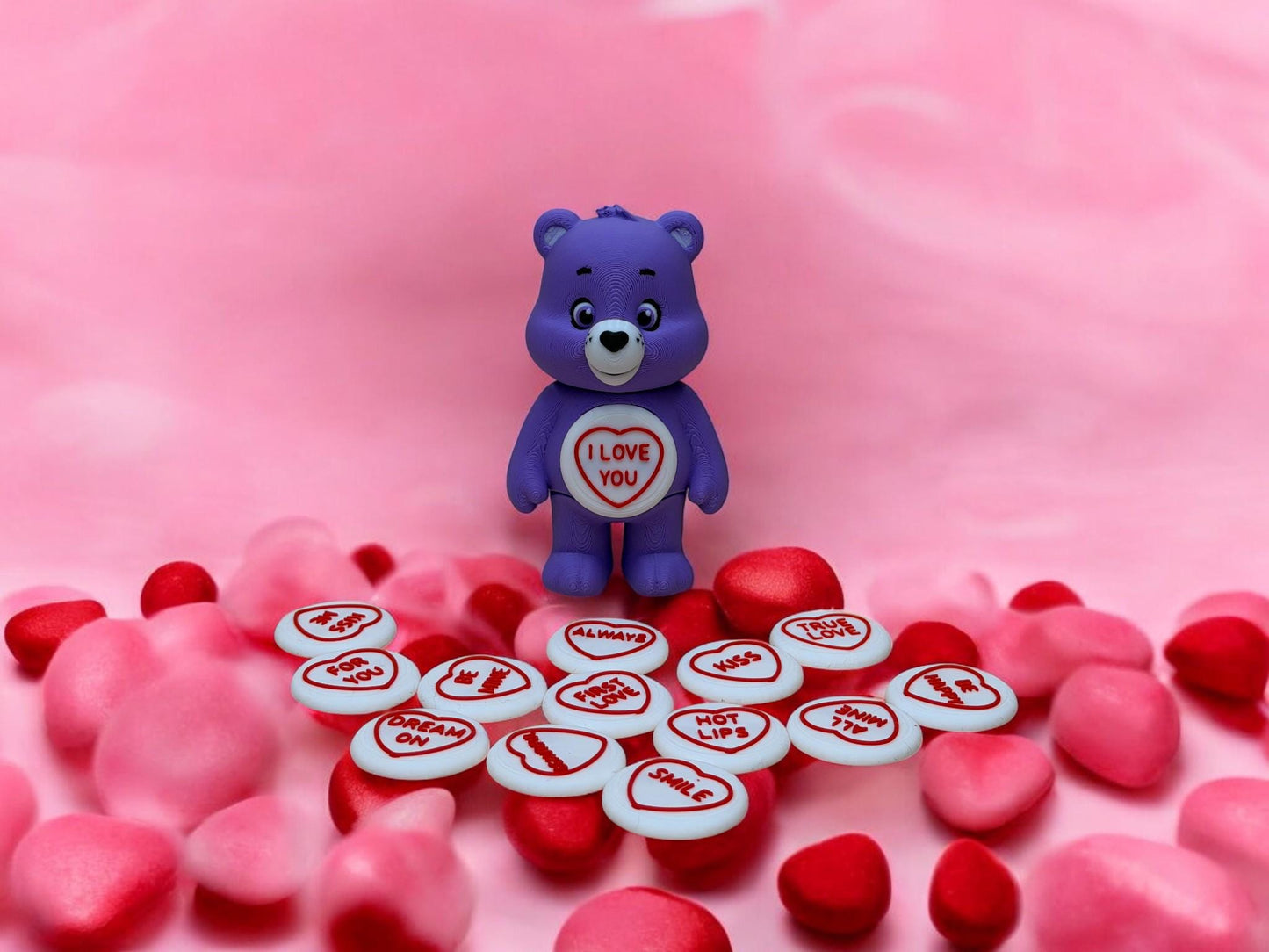 3D Printed Love Heart Bear – 11 cm – Handmade Gift