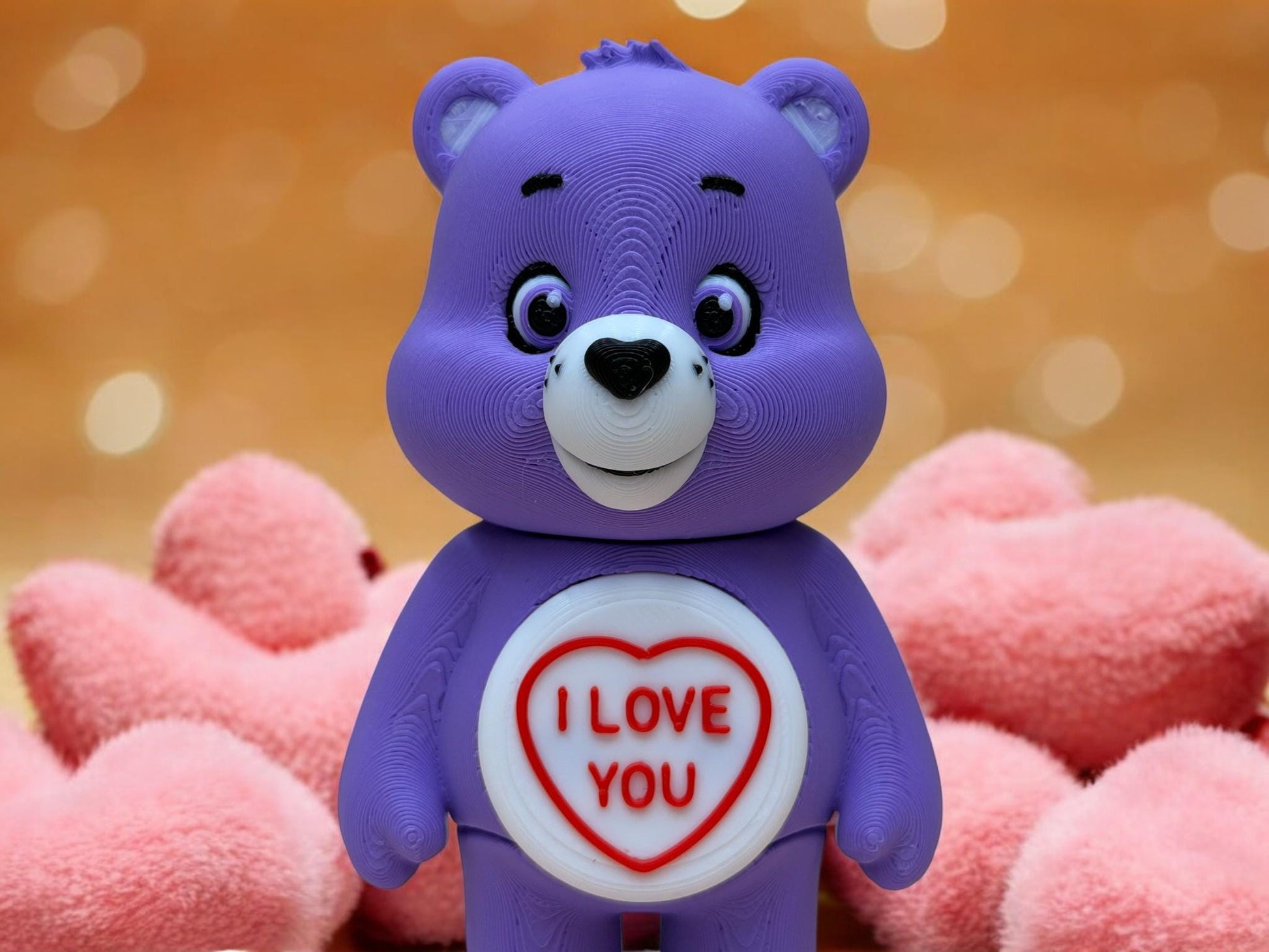 3D Printed Love Heart Bear – 11 cm – Handmade Gift