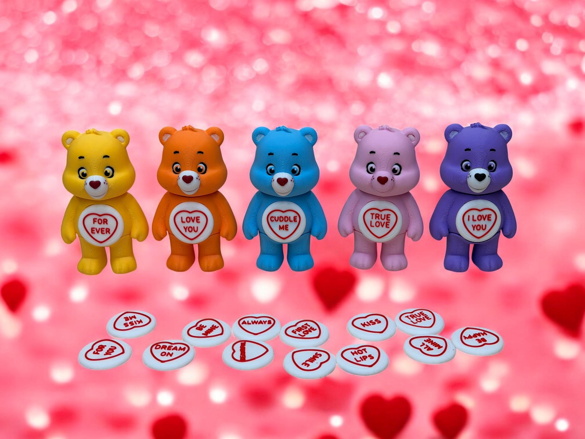 3D Printed Love Heart Bear – 11 cm – Handmade Gift