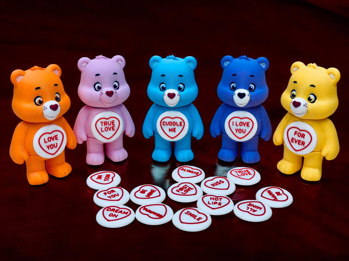 3D Printed Love Heart Bear – 11 cm – Handmade Gift