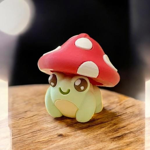 Magical Mystical Toadstool Frog • Clicky Stress-Relief • Sensory Gift keyring or bag charm