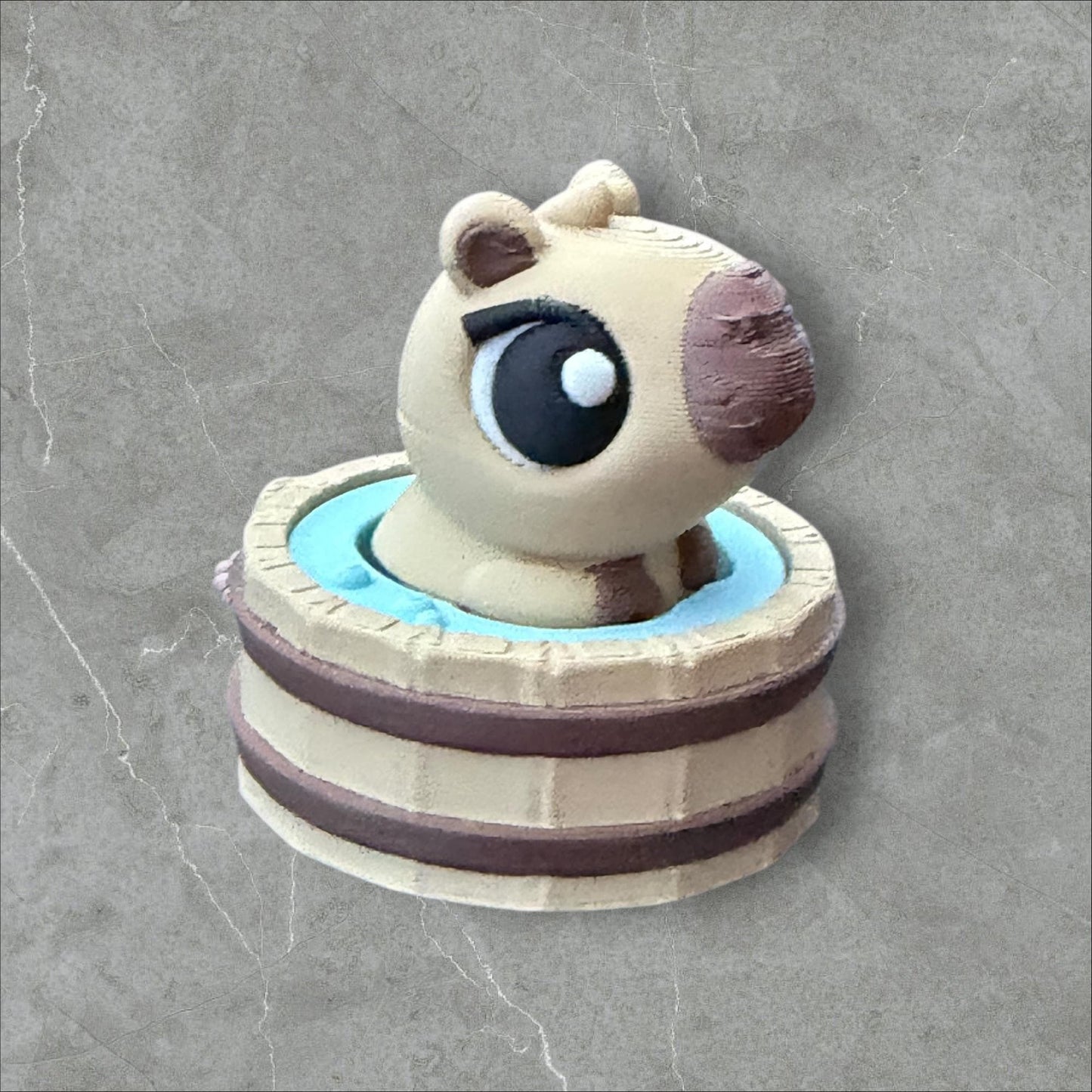 3D Printed Hot spring Capybara Clicker Fidget | ADHD Sensory Toy | Quiet Stress Relief Button | Focus & Anxiety Aid | Desk Fidget