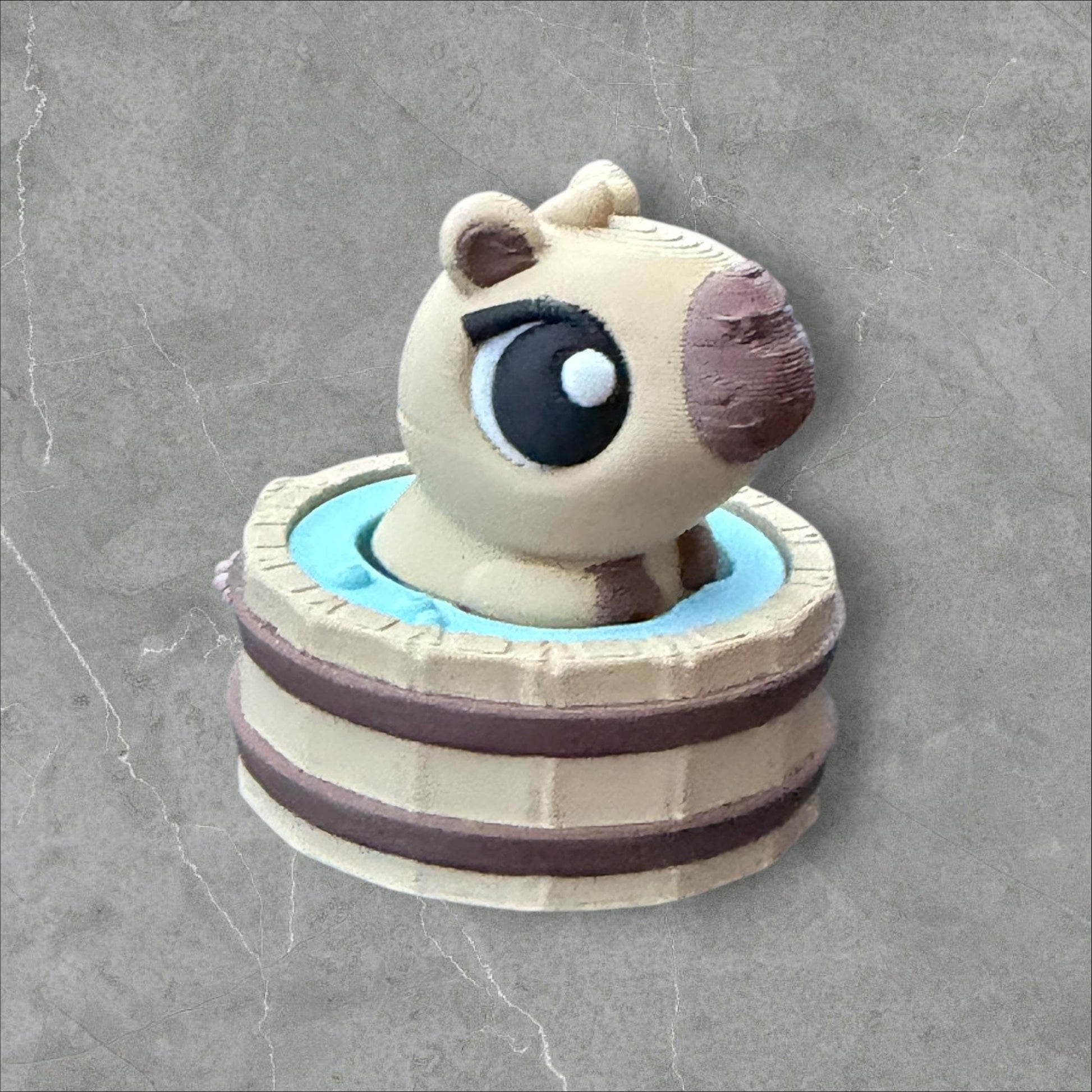 3D Printed Hot spring Capybara Clicker Fidget | ADHD Sensory Toy | Quiet Stress Relief Button | Focus & Anxiety Aid | Desk Fidget