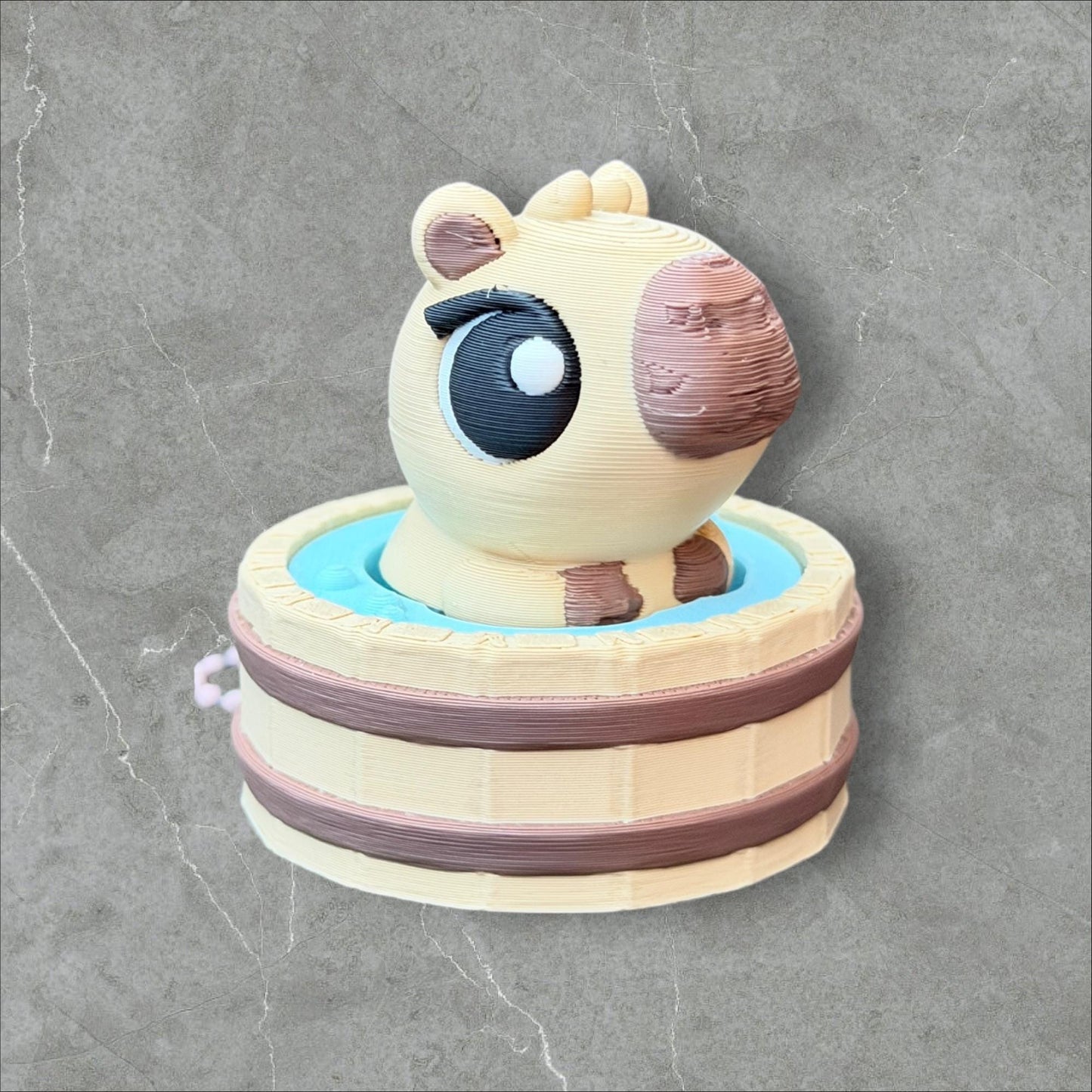 3D Printed Hot spring Capybara Clicker Fidget | ADHD Sensory Toy | Quiet Stress Relief Button | Focus & Anxiety Aid | Desk Fidget