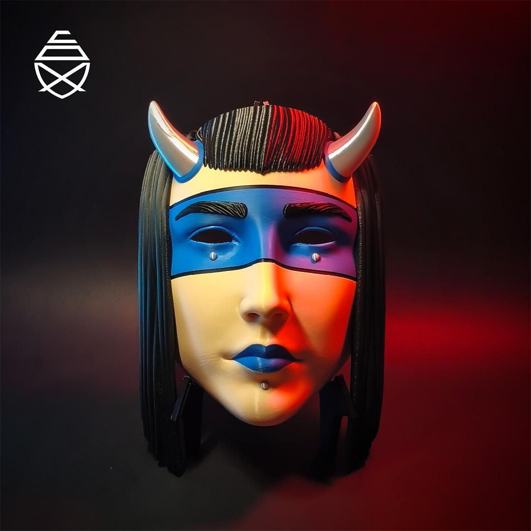 3D Printed Veil Mask – Japanese Mythology