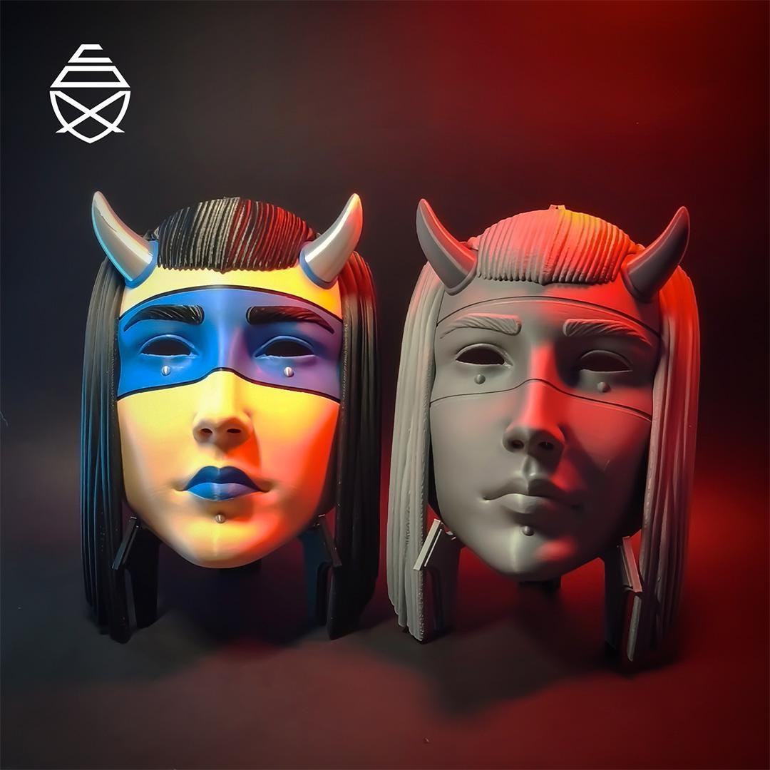 3D Printed Veil Mask – Japanese Mythology