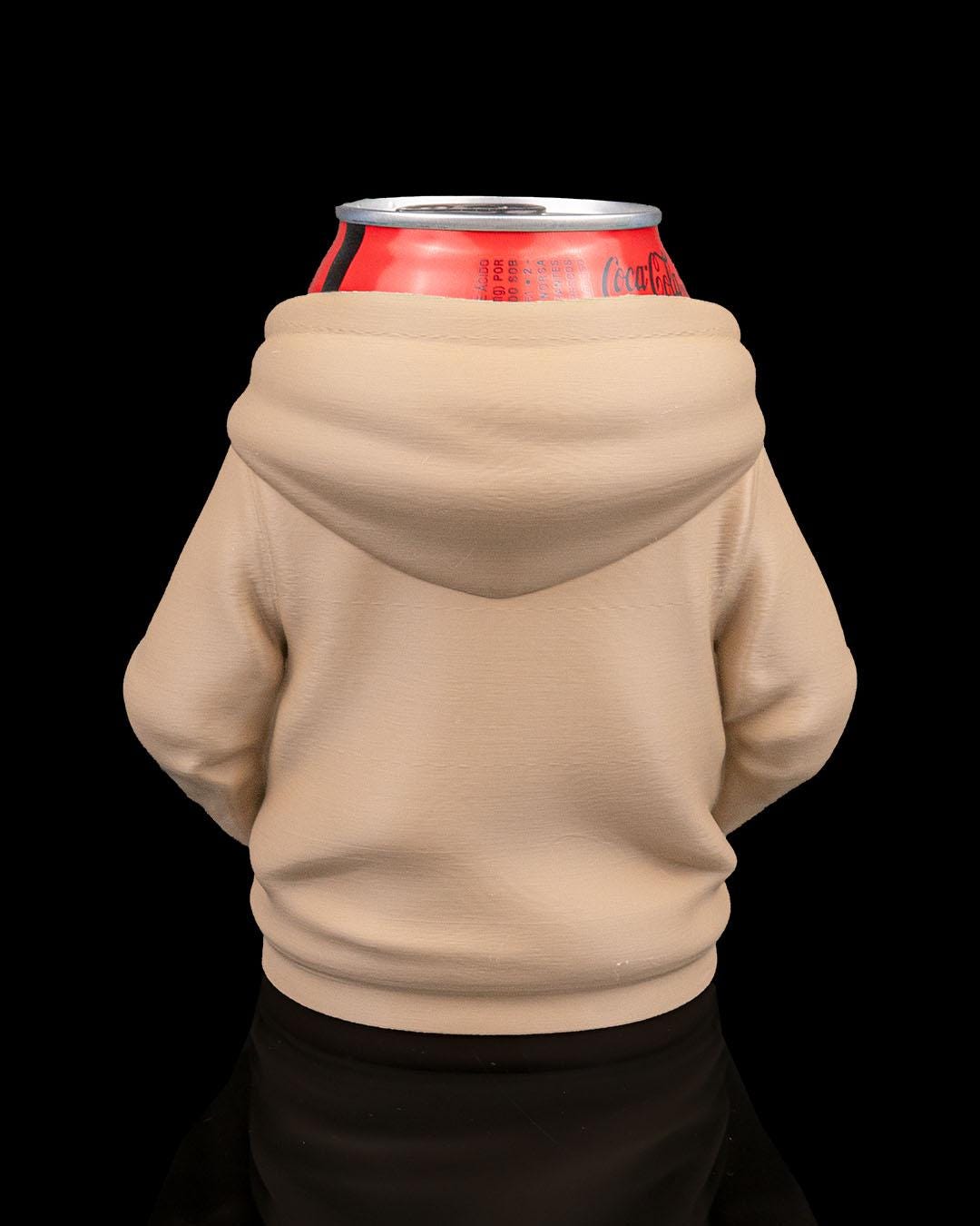 Hoodie Can Holder – 3D Printed Hoodie Can Sleeve, Cozy Drink Holder, Funny Gift for Him & Her