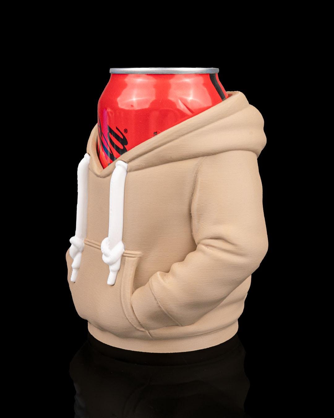 Hoodie Can Holder – 3D Printed Hoodie Can Sleeve, Cozy Drink Holder, Funny Gift for Him & Her