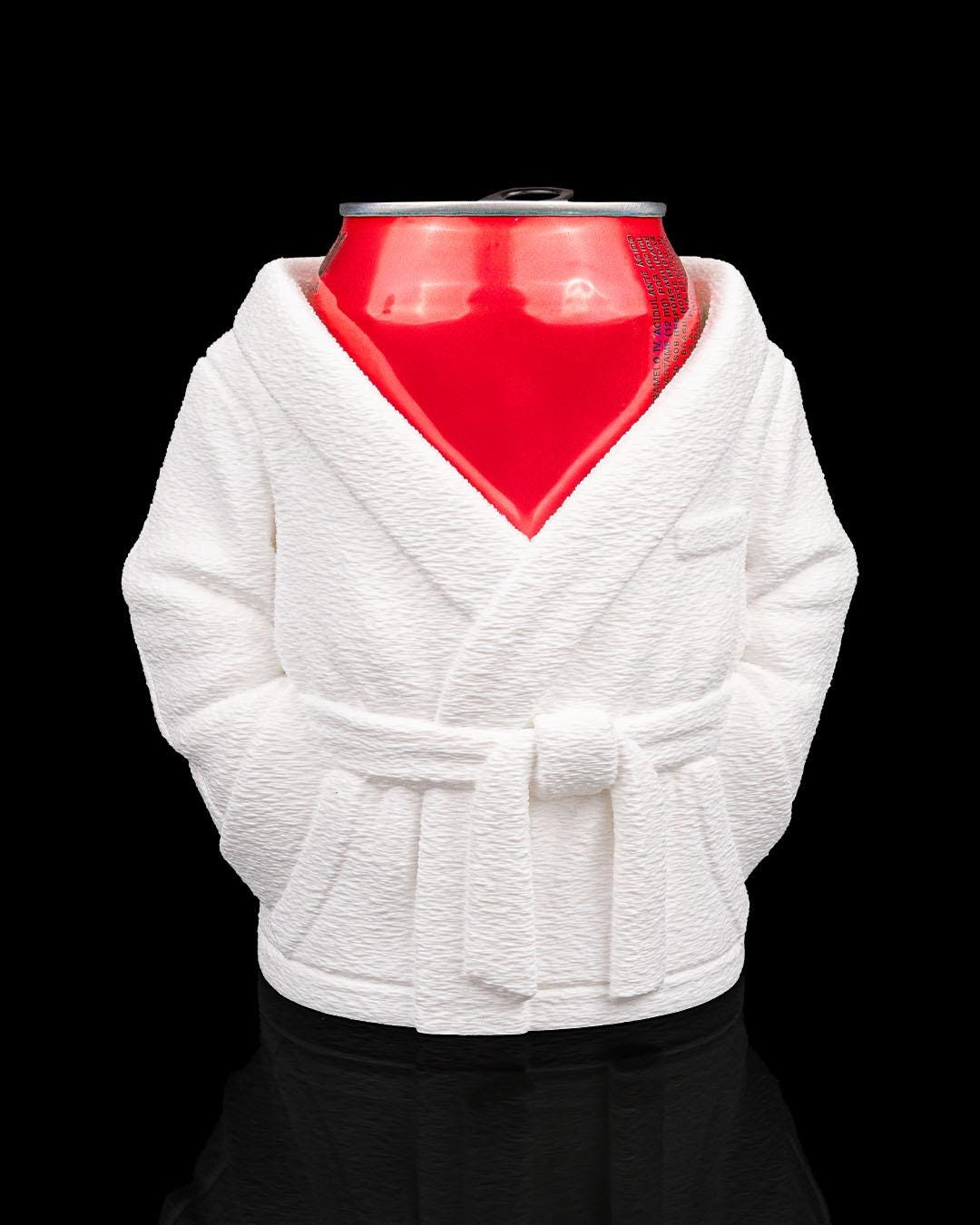 Bathrobe Can Holder – 3D Printed Bathrobe Can Sleeve, Cozy Drink Holder, Funny Gift for Him & Her