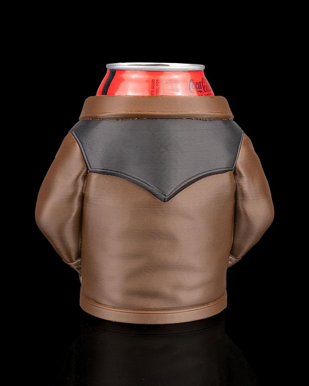 Suede Jacket Can Holder – 3D Printed Suede Jacket Can Sleeve, Cozy Drink Holder, Funny Gift for Him & Her