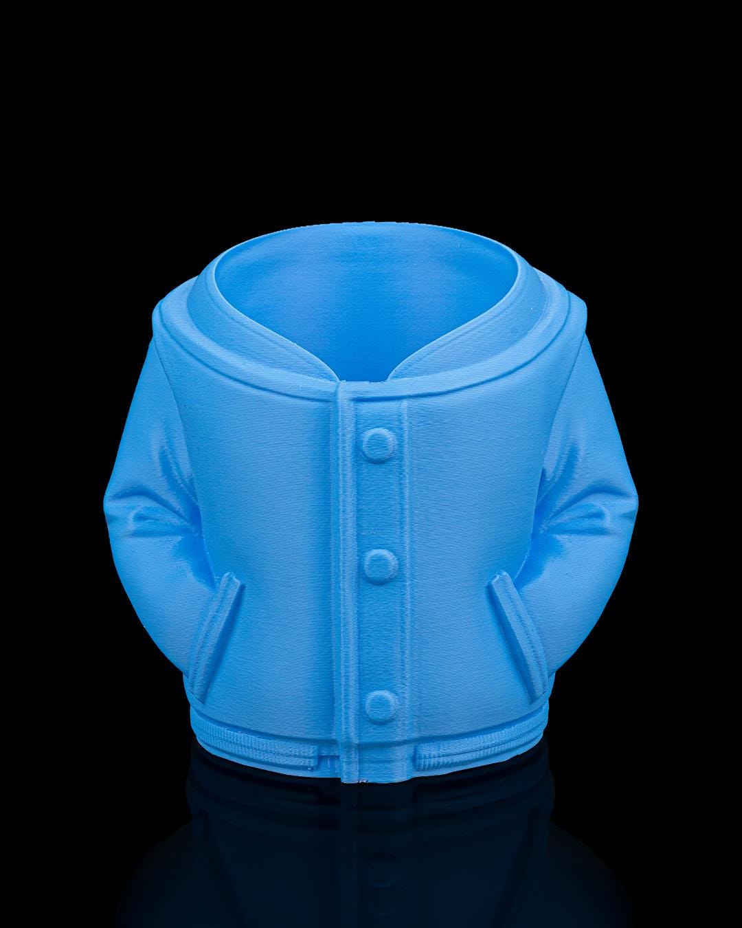 Varsity Jacket Can Holder – 3D Printed Varsity Jacket Can Sleeve, Cozy Drink Holder, Funny Gift for Him & Her