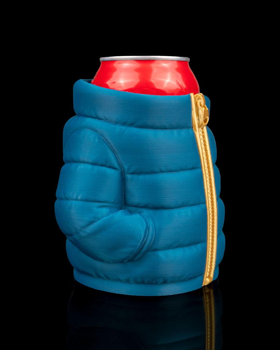 Puffer Jacket Can Holder – 3D Printed Puffer Jacket t Can Sleeve, Cozy Drink Holder, Funny Gift for Him & Her