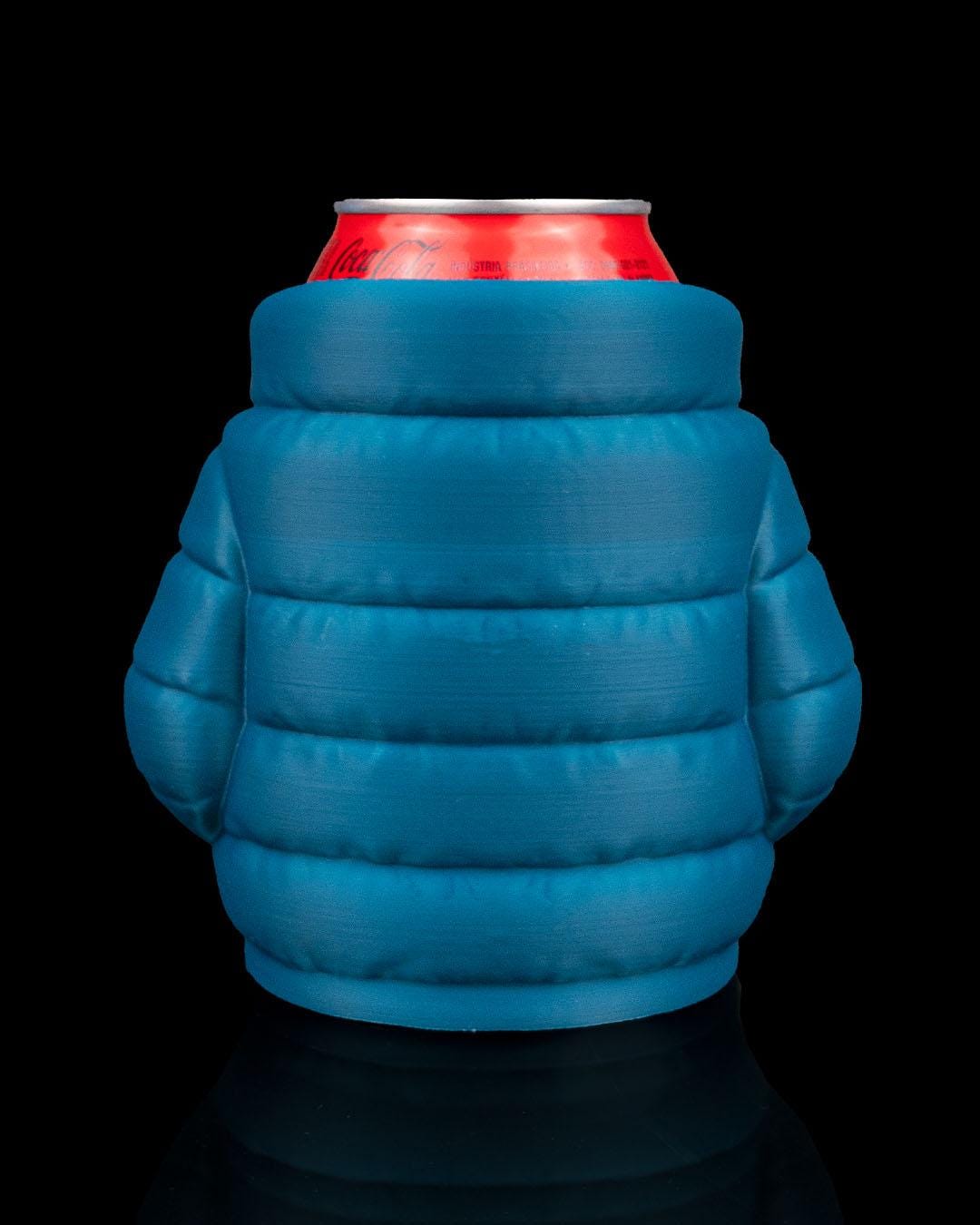Puffer Jacket Can Holder – 3D Printed Puffer Jacket t Can Sleeve, Cozy Drink Holder, Funny Gift for Him & Her