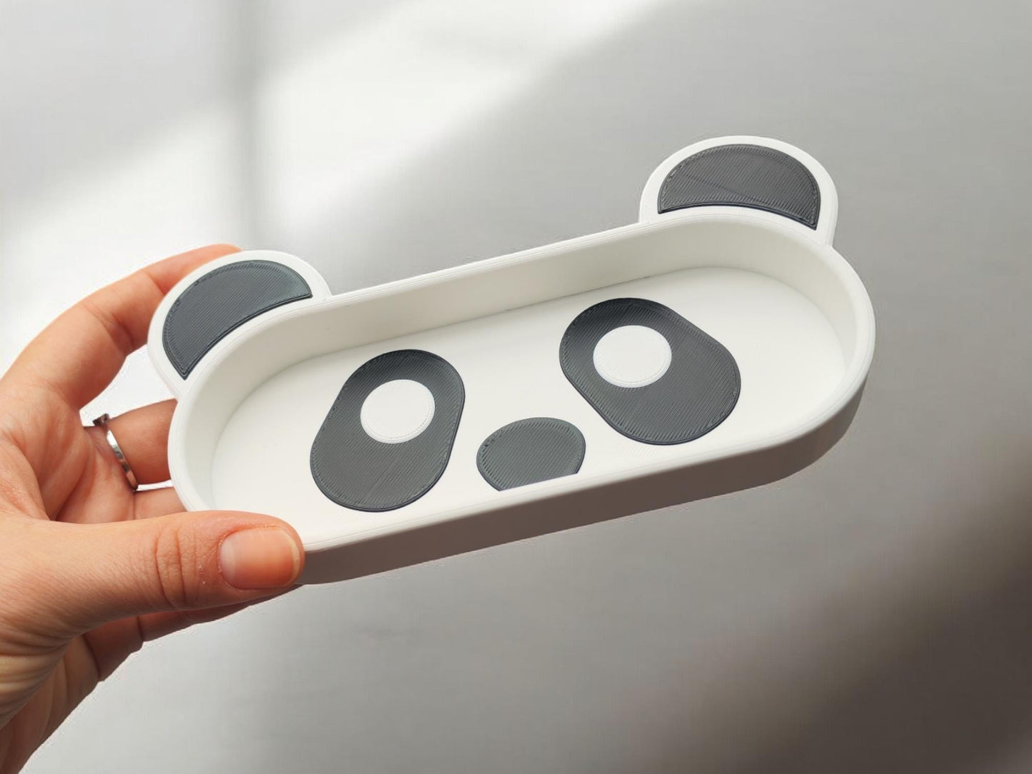 3D Printed Panda Glass Holder Tray | Unique Desk Organizer | Cute Accessory Stand