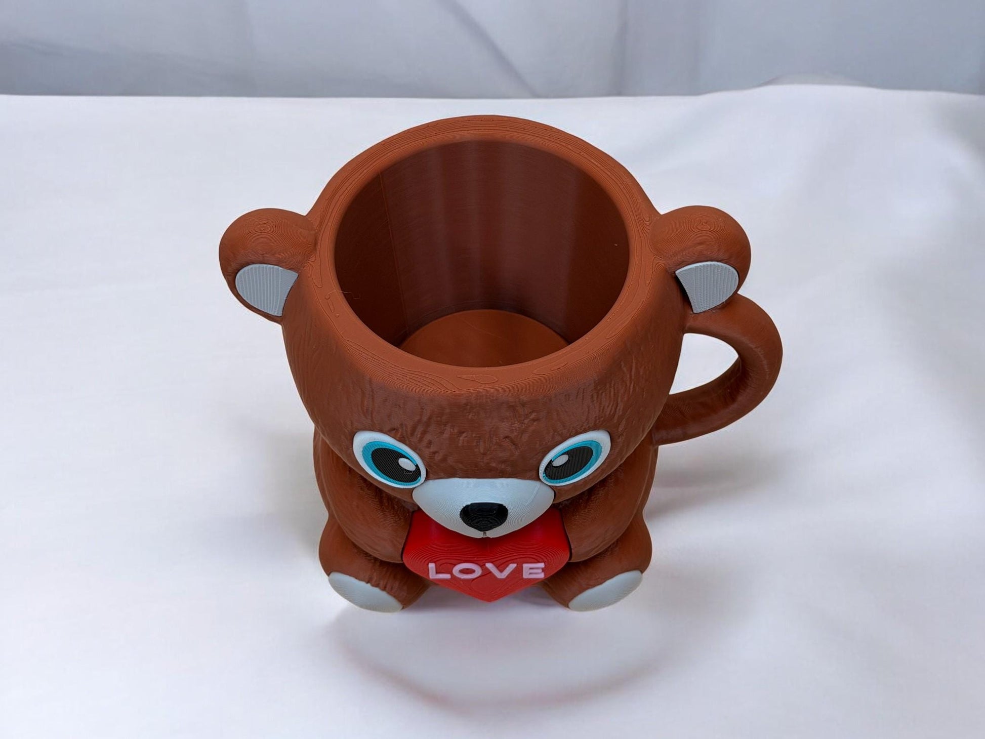 Pawblo , the Bear valentine Ice Cream Pint Holder | Eco Friendly 3D Printed Pint Cozy with Spoon Slots | Cute Cat Gift for Ice Cream Lovers