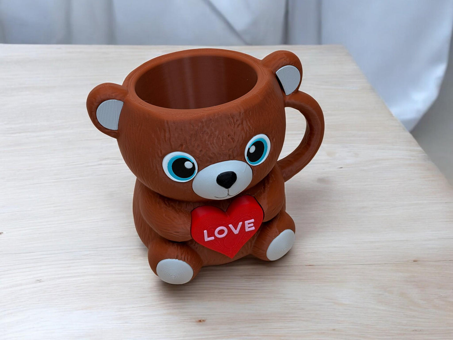 Pawblo , the Bear valentine Ice Cream Pint Holder | Eco Friendly 3D Printed Pint Cozy with Spoon Slots | Cute Cat Gift for Ice Cream Lovers