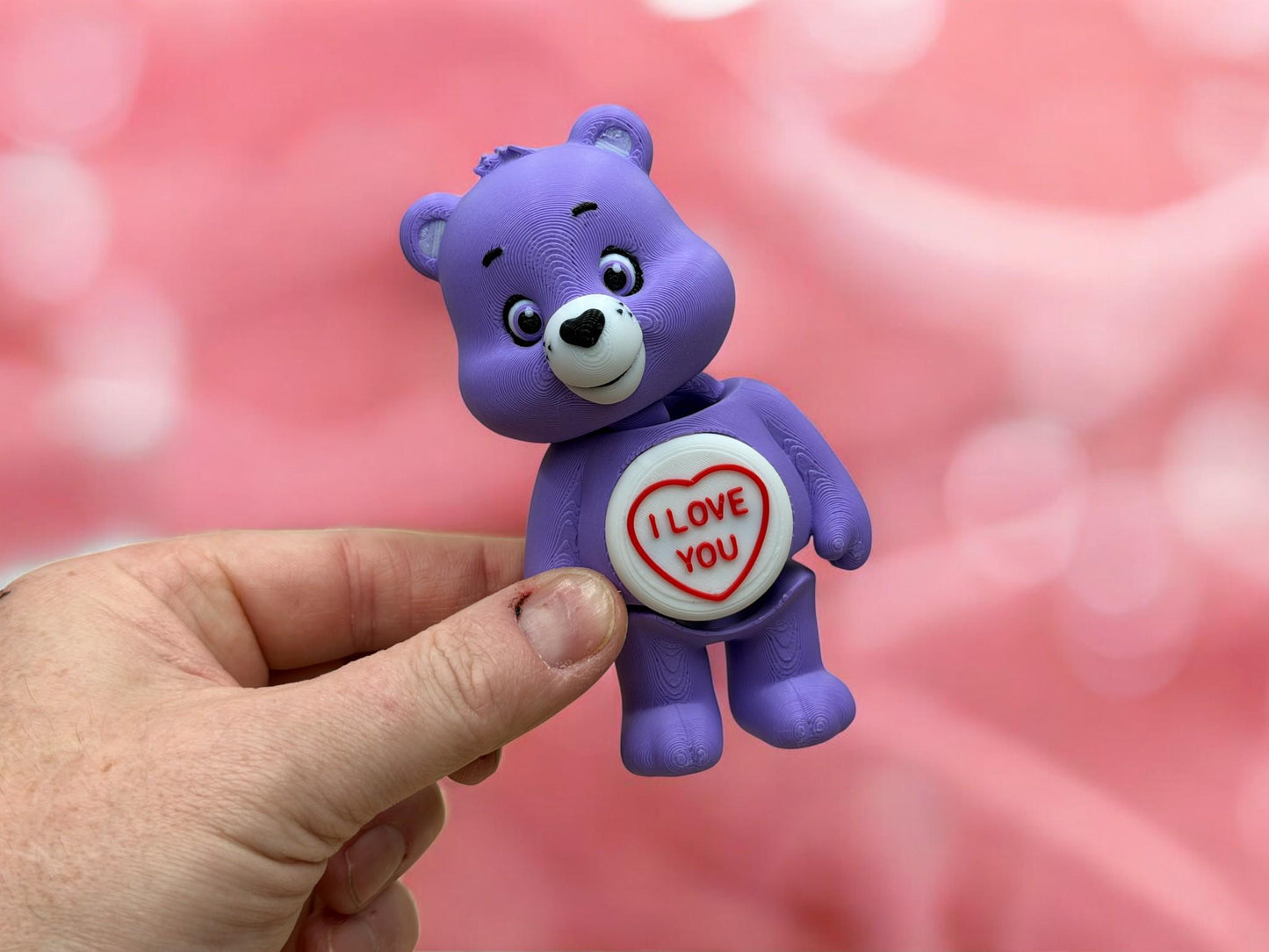 3D Printed Love Heart Bear – 11 cm – Handmade Gift