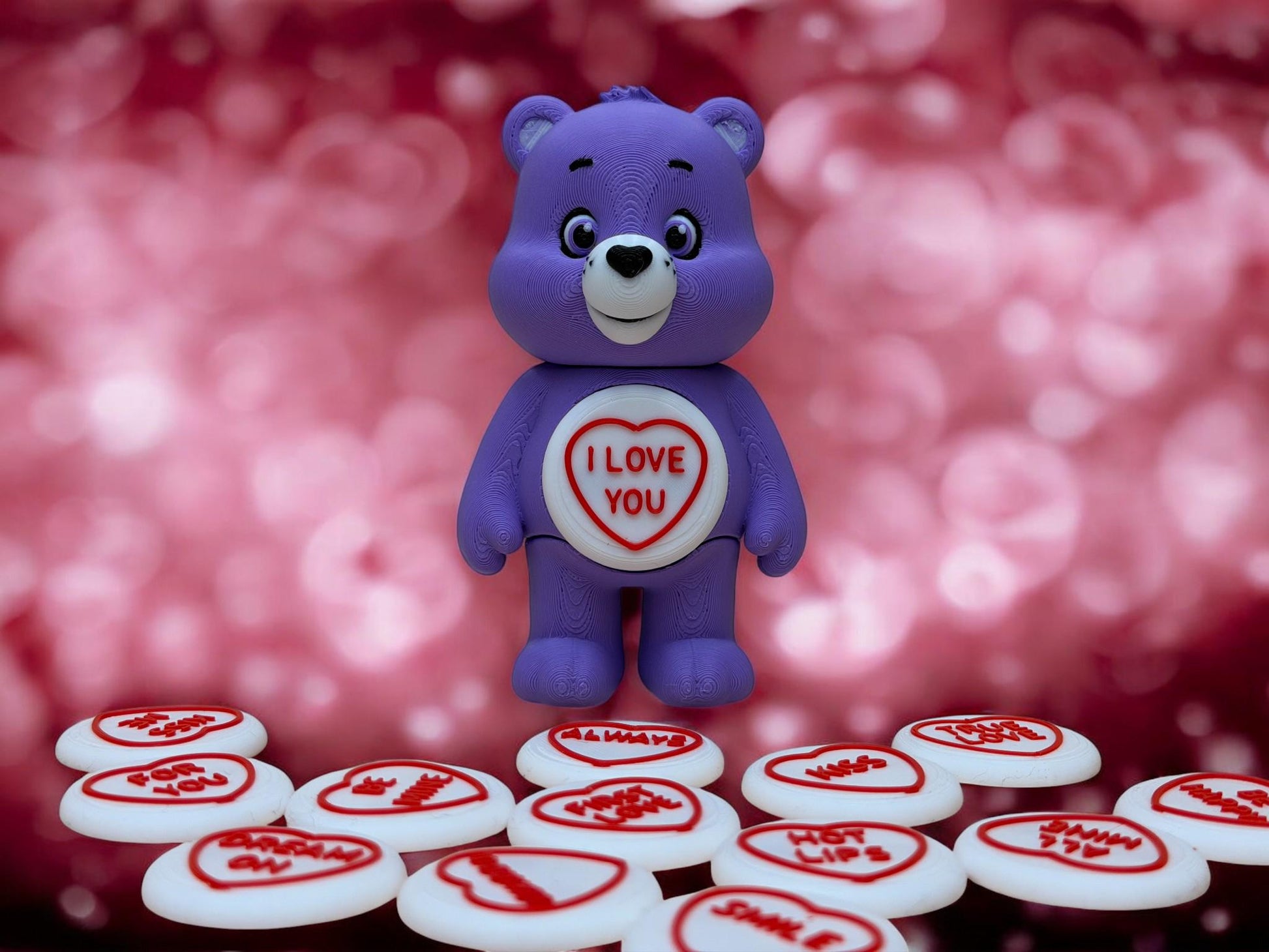 3D Printed Love Heart Bear – 11 cm – Handmade Gift