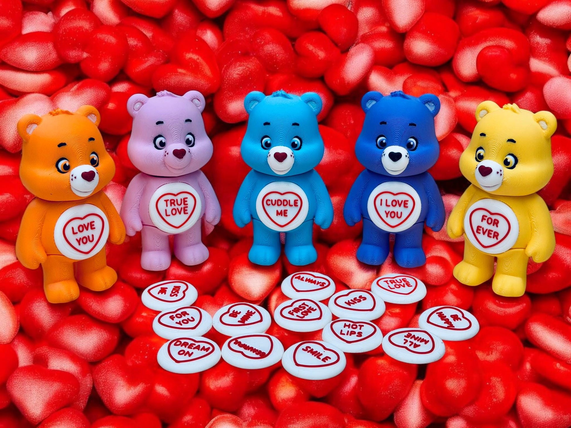 3D Printed Love Heart Bear – 11 cm – Handmade Gift