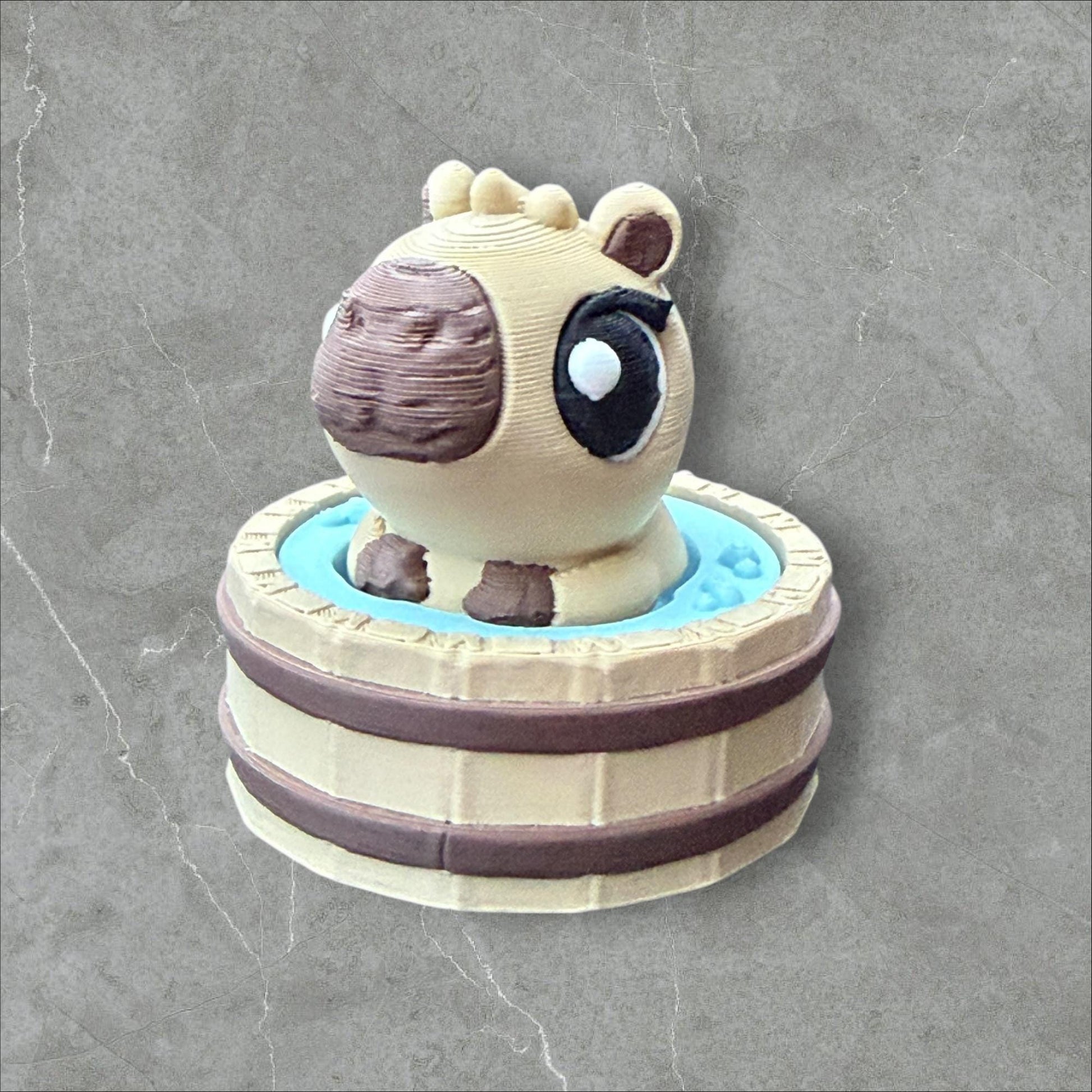 3D Printed Hot spring Capybara Clicker Fidget | ADHD Sensory Toy | Quiet Stress Relief Button | Focus & Anxiety Aid | Desk Fidget