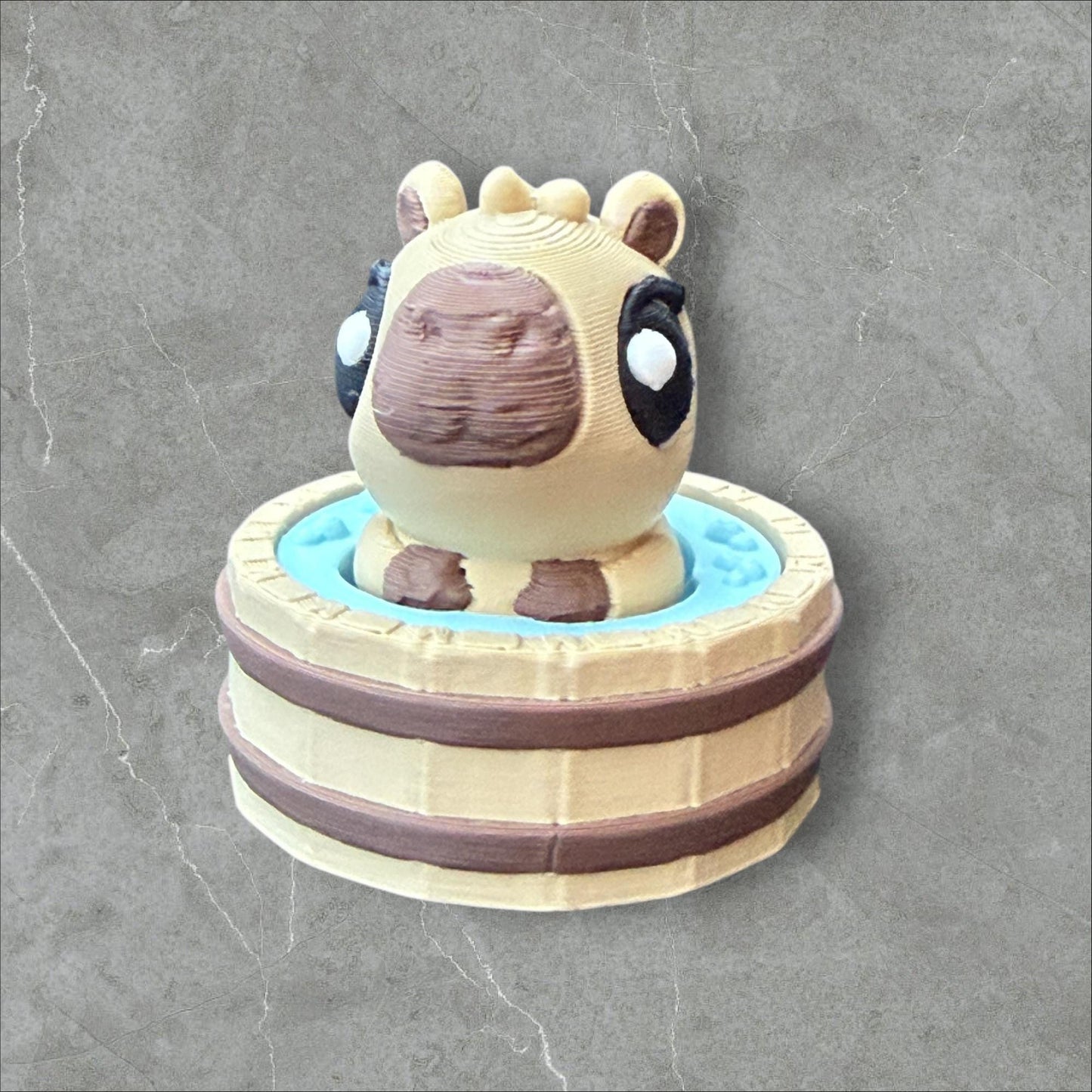 3D Printed Hot spring Capybara Clicker Fidget | ADHD Sensory Toy | Quiet Stress Relief Button | Focus & Anxiety Aid | Desk Fidget