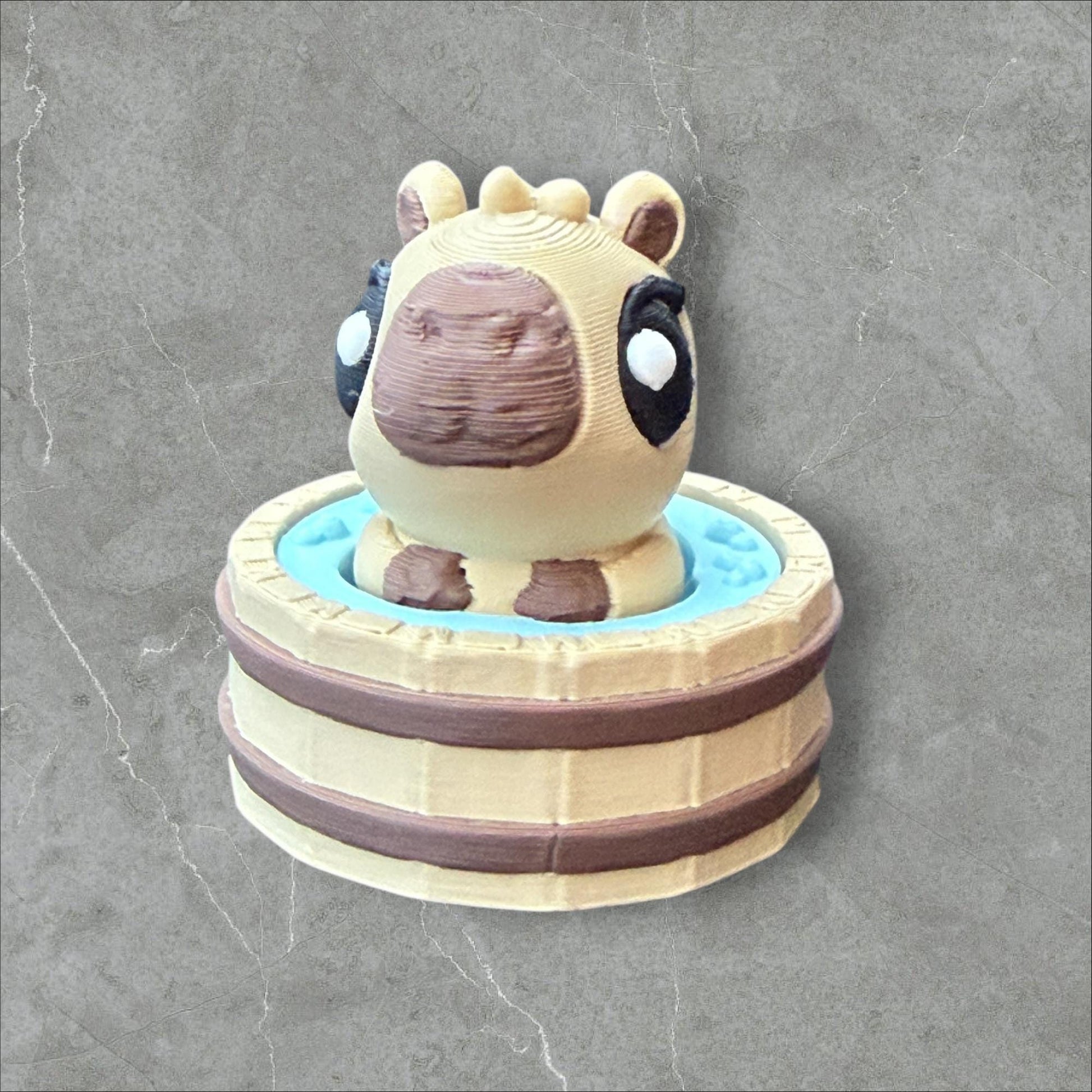 3D Printed Hot spring Capybara Clicker Fidget | ADHD Sensory Toy | Quiet Stress Relief Button | Focus & Anxiety Aid | Desk Fidget