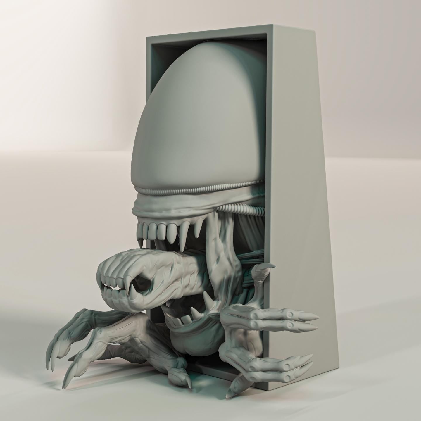 Sci-Fi Alien Creature Book Nook | Space Horror Bookshelf Insert 3D Printed