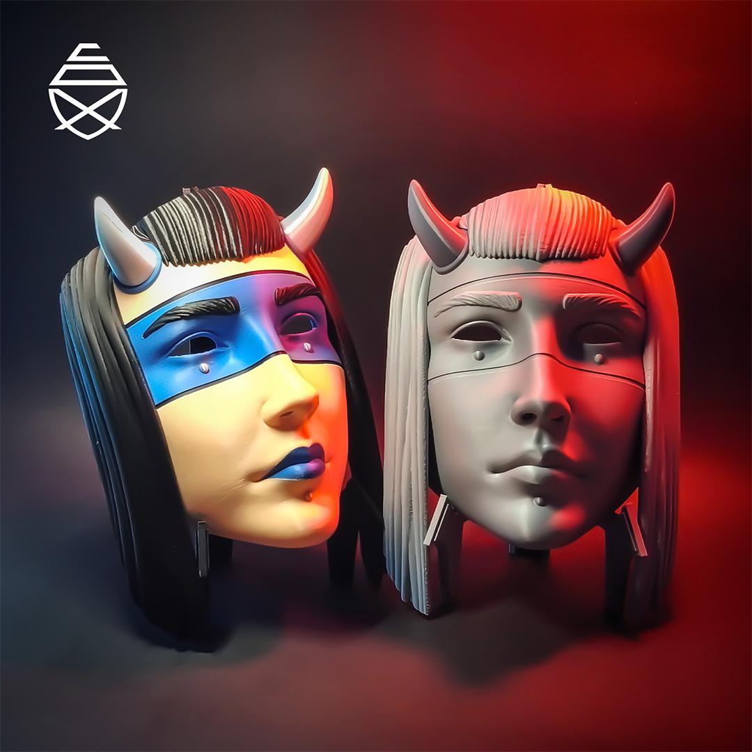 3D Printed Veil Mask – Japanese Mythology