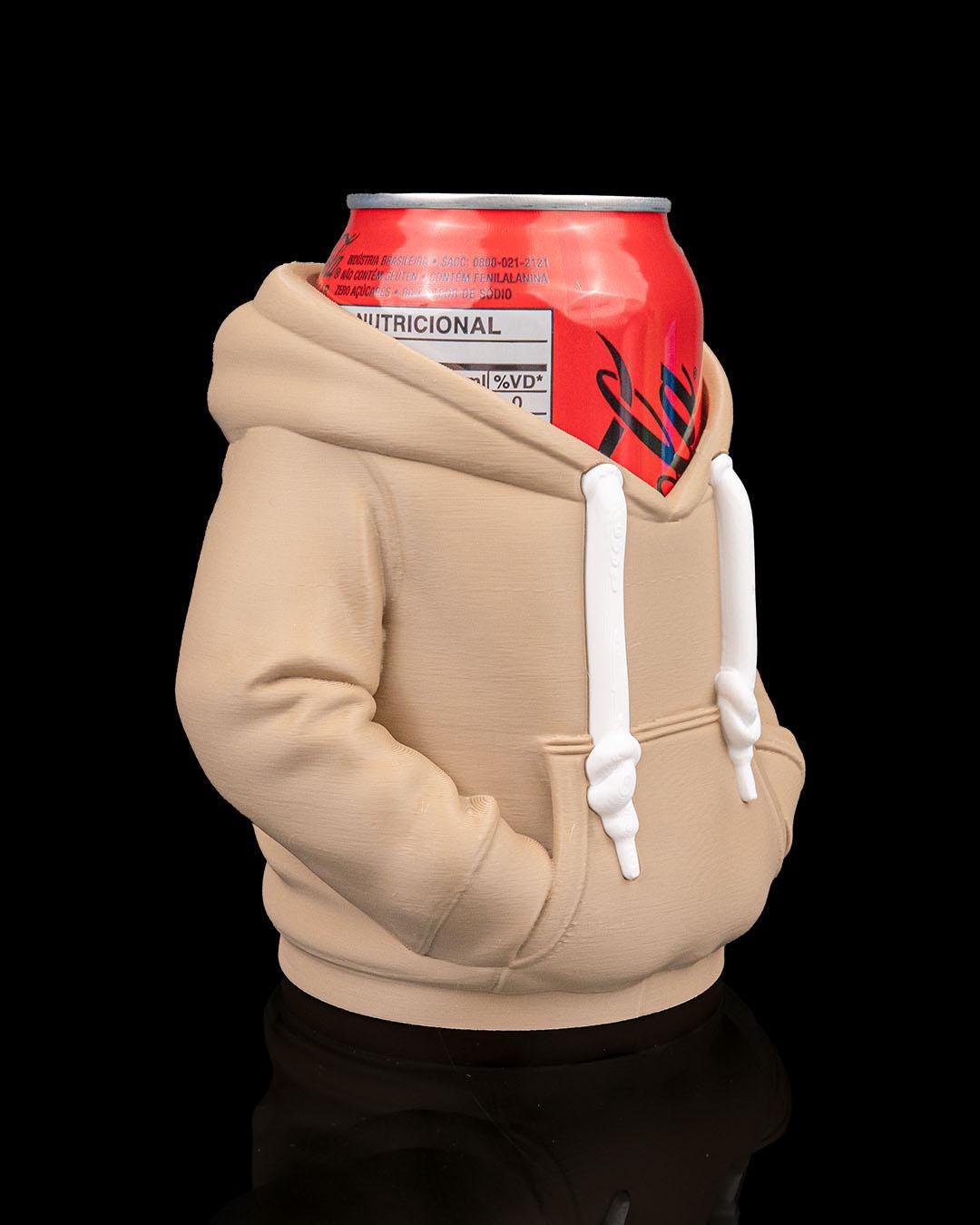 Hoodie Can Holder – 3D Printed Hoodie Can Sleeve, Cozy Drink Holder, Funny Gift for Him & Her
