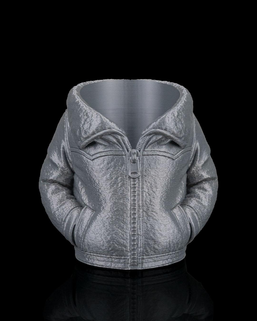 Leather Jacket Can Holder – 3D Printed Leather Jacket Can Sleeve, Cozy Drink Holder, Funny Gift for Him & Her