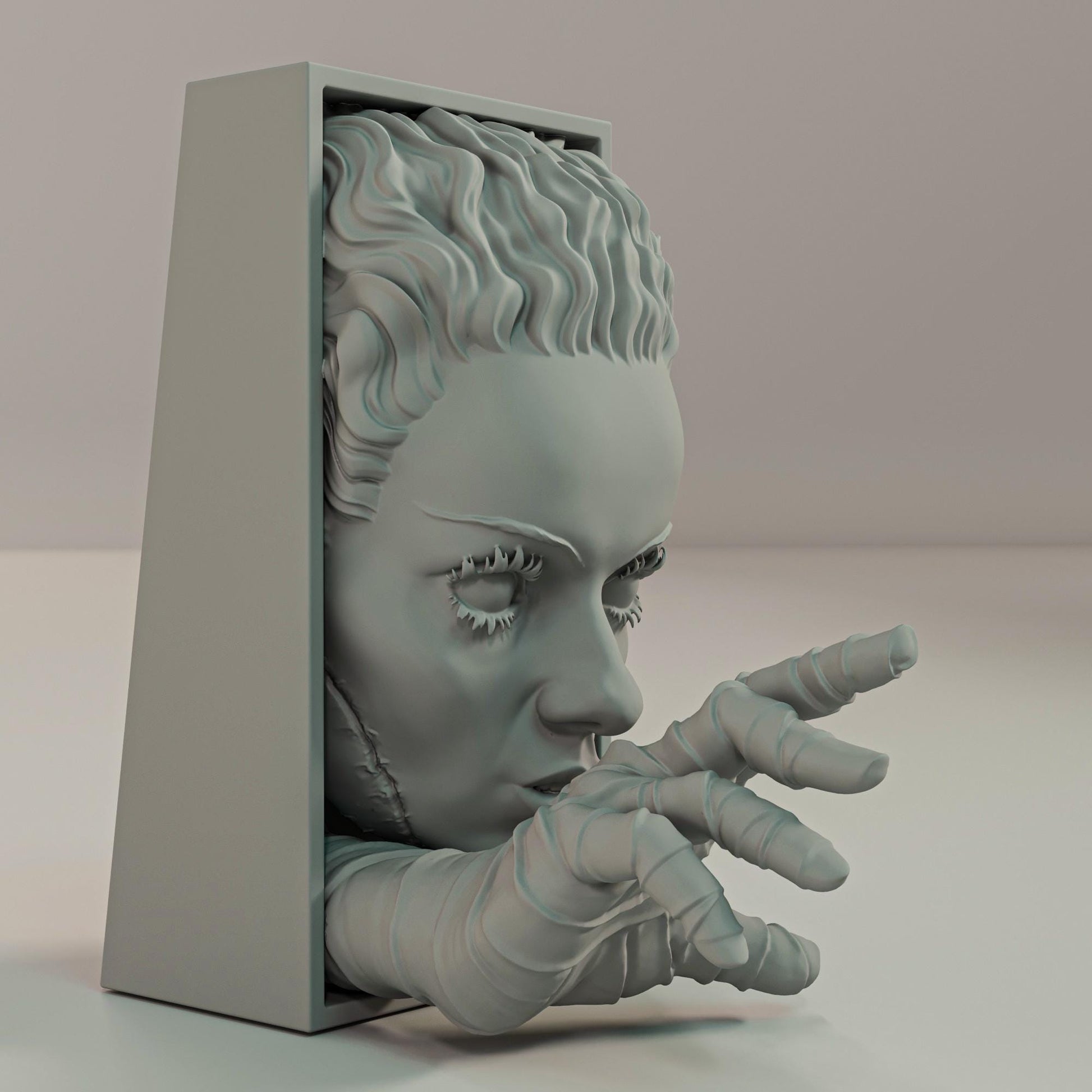 Gothic Monster Bride Book Nook | Classic Horror Bookshelf Insert 3D Printed