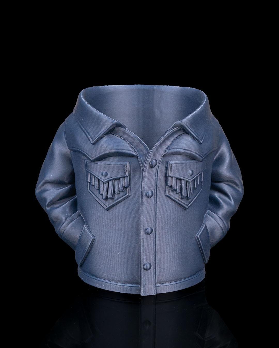 Suede Jacket Can Holder – 3D Printed Suede Jacket Can Sleeve, Cozy Drink Holder, Funny Gift for Him & Her