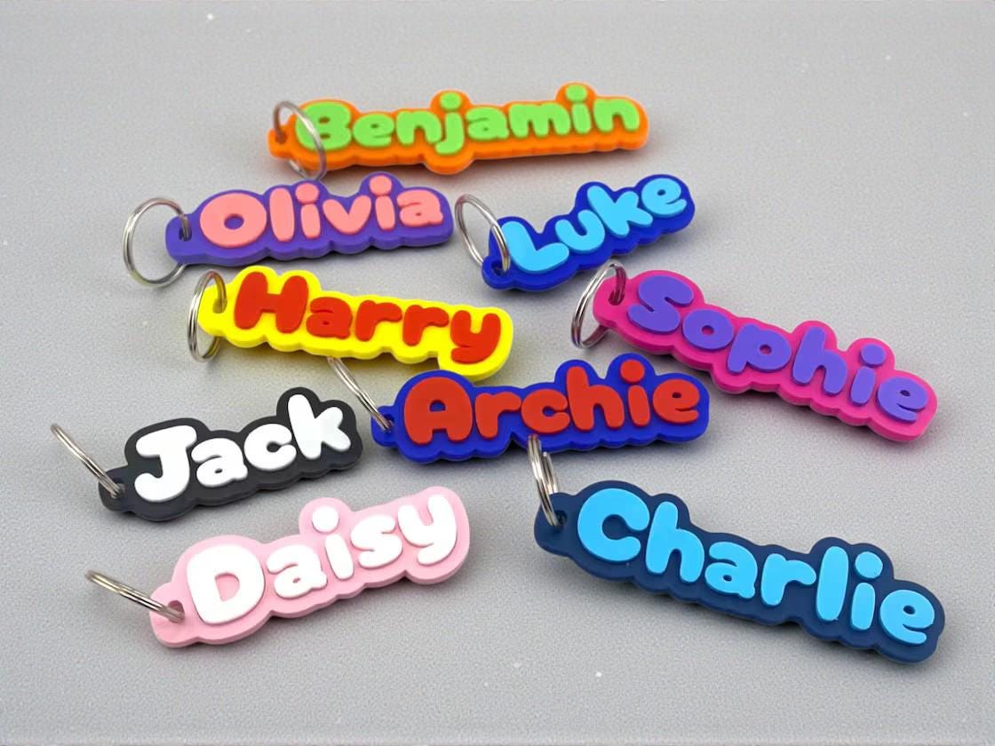 Personalized Name Keychain: 3D Printed PLA Plastic, Custom Bag Tag Name Tag