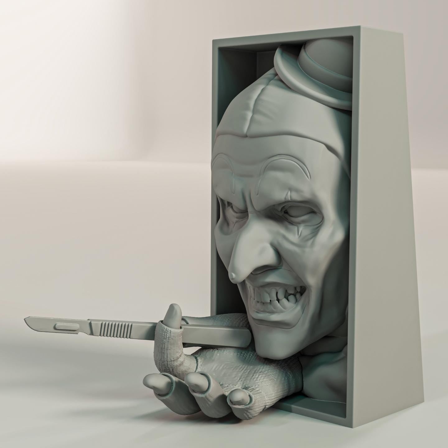 Art the Clown Book Nook and Wall Mount 3D Printed