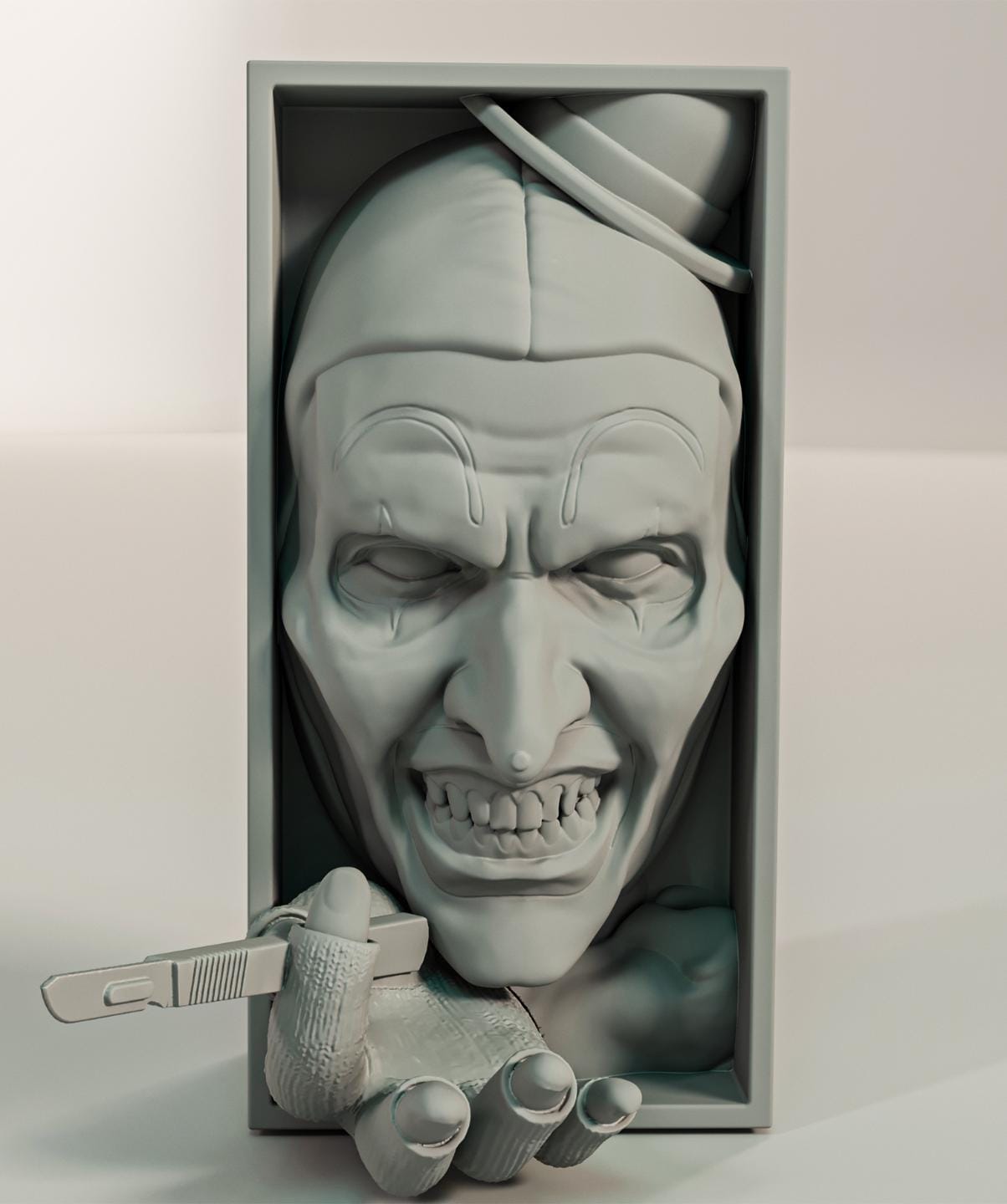 Art the Clown Book Nook and Wall Mount 3D Printed