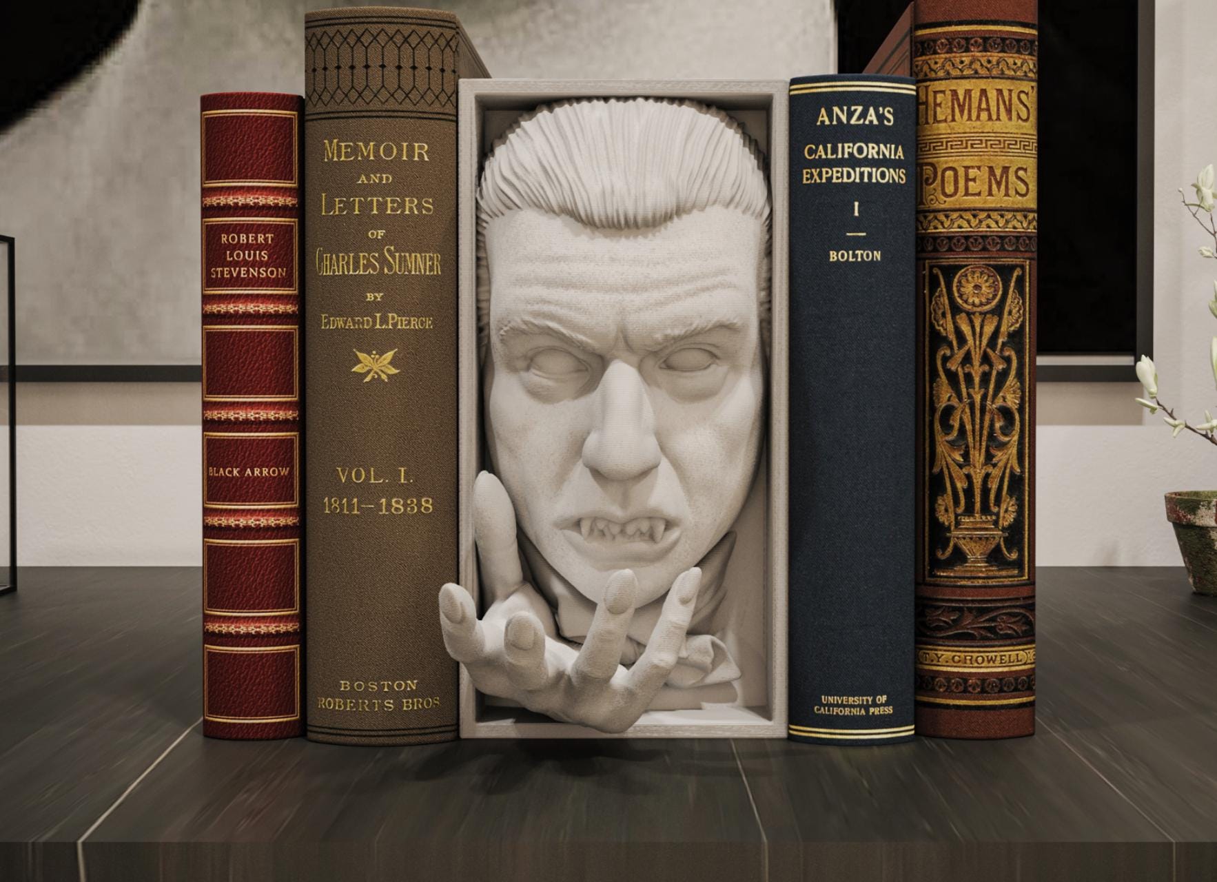 Gothic Vampire Book Nook | Dark Fantasy Bookshelf Insert 3D Printed