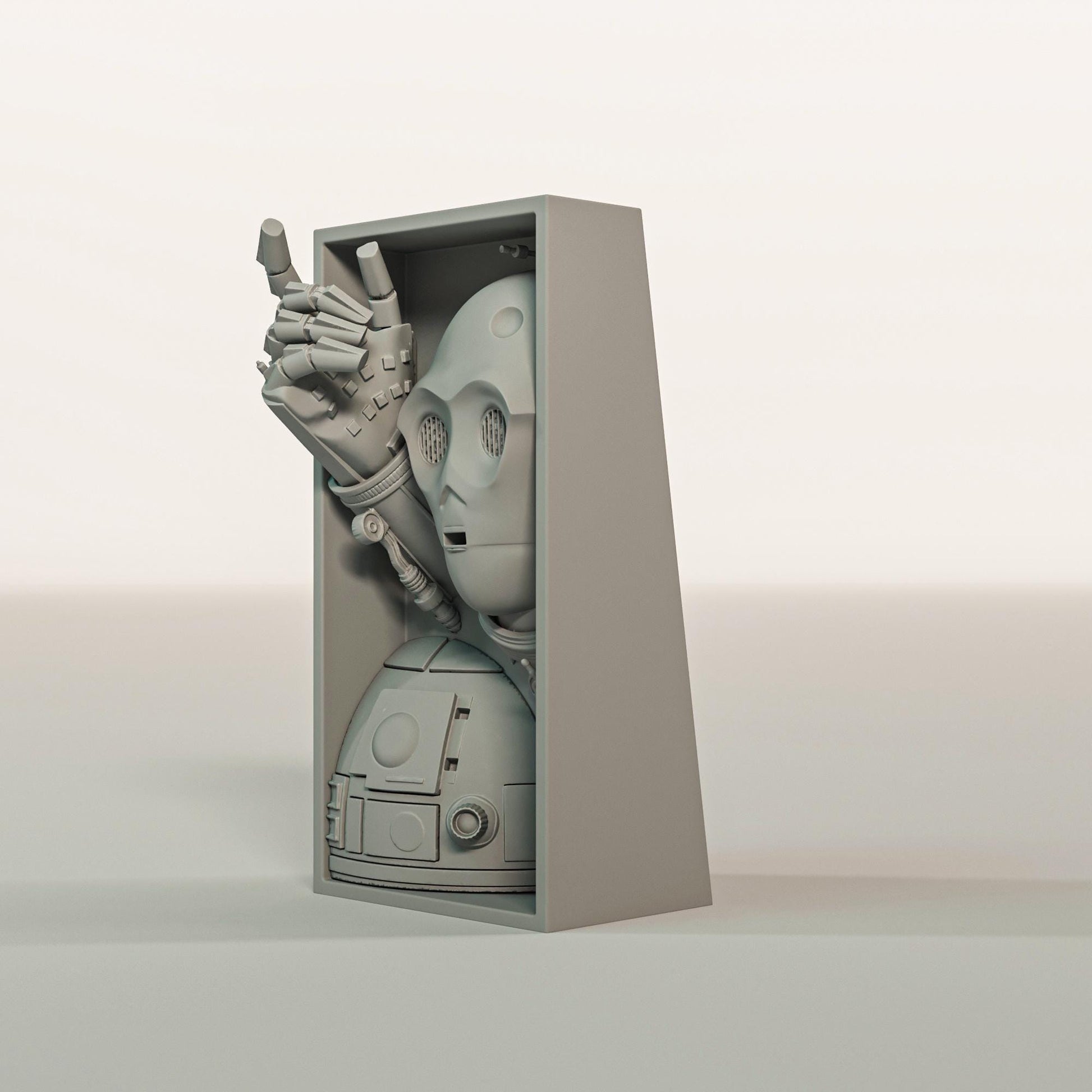 Retro Sci-Fi Droid Book Nook | Space Fantasy Bookshelf Insert 3D Printed