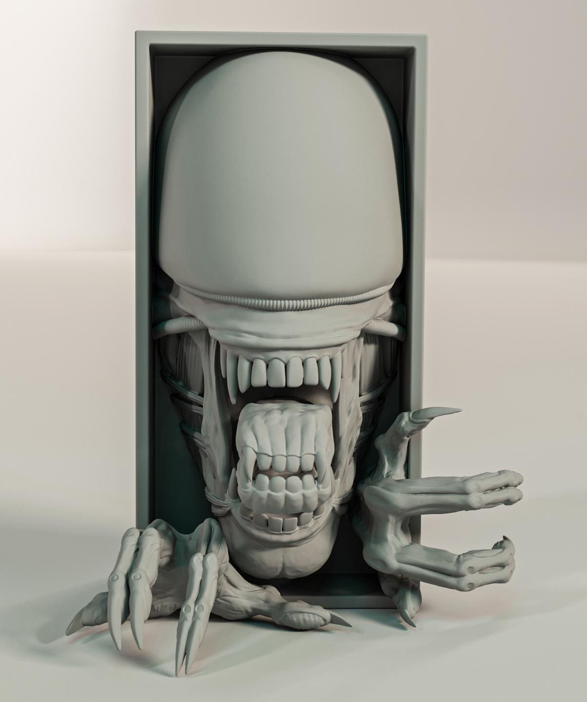 Sci-Fi Alien Creature Book Nook | Space Horror Bookshelf Insert 3D Printed