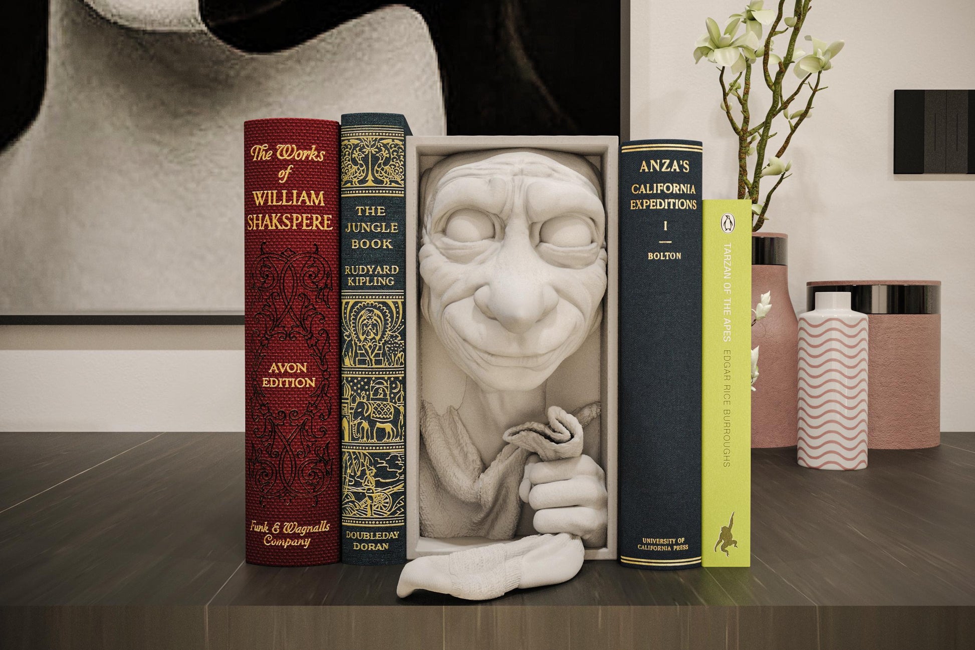 Fantasy House Elf Book Nook | Magical Bookshelf Insert 3D Printed