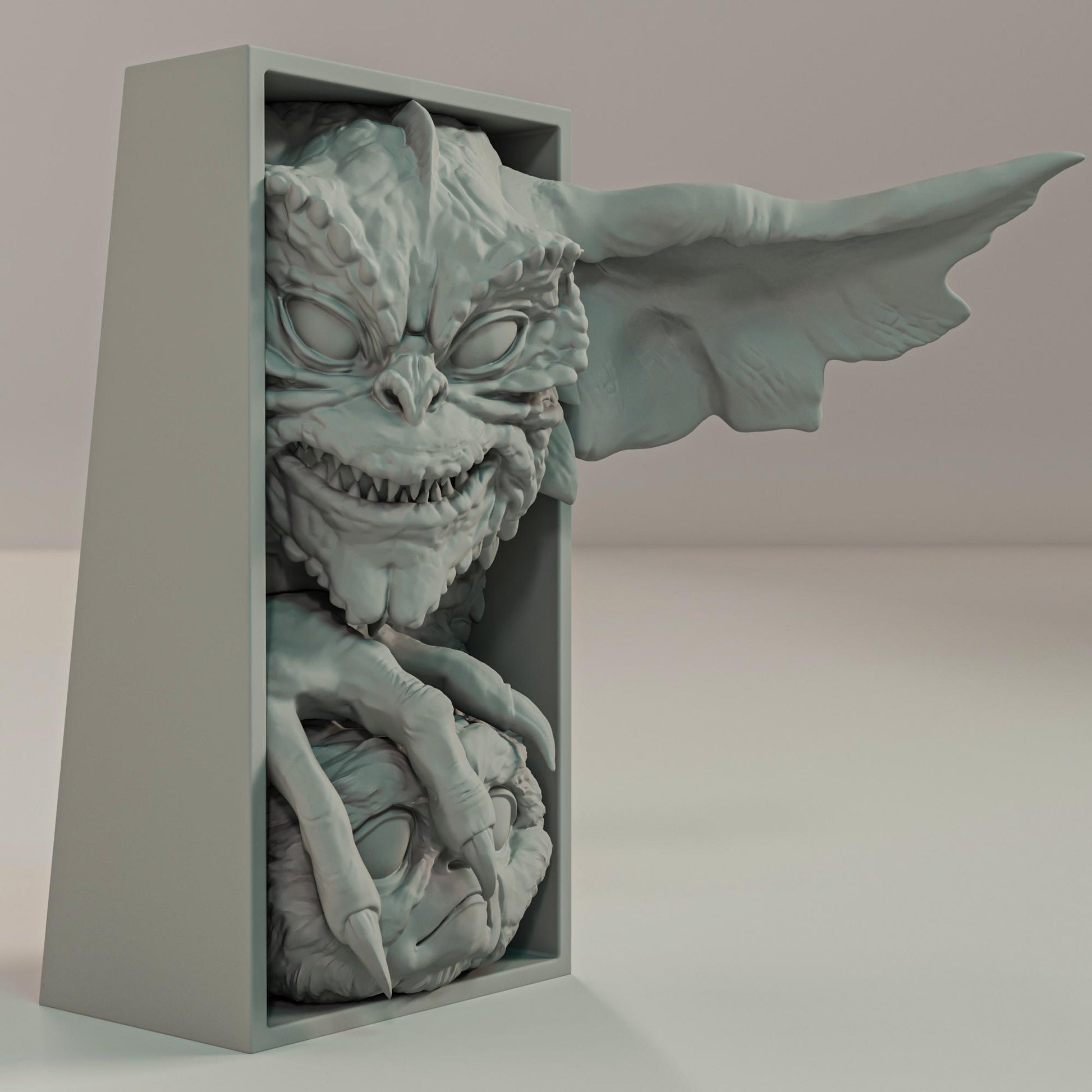 Mischievous Creature Book Nook | Fantasy Horror Bookshelf Insert 3D Printed
