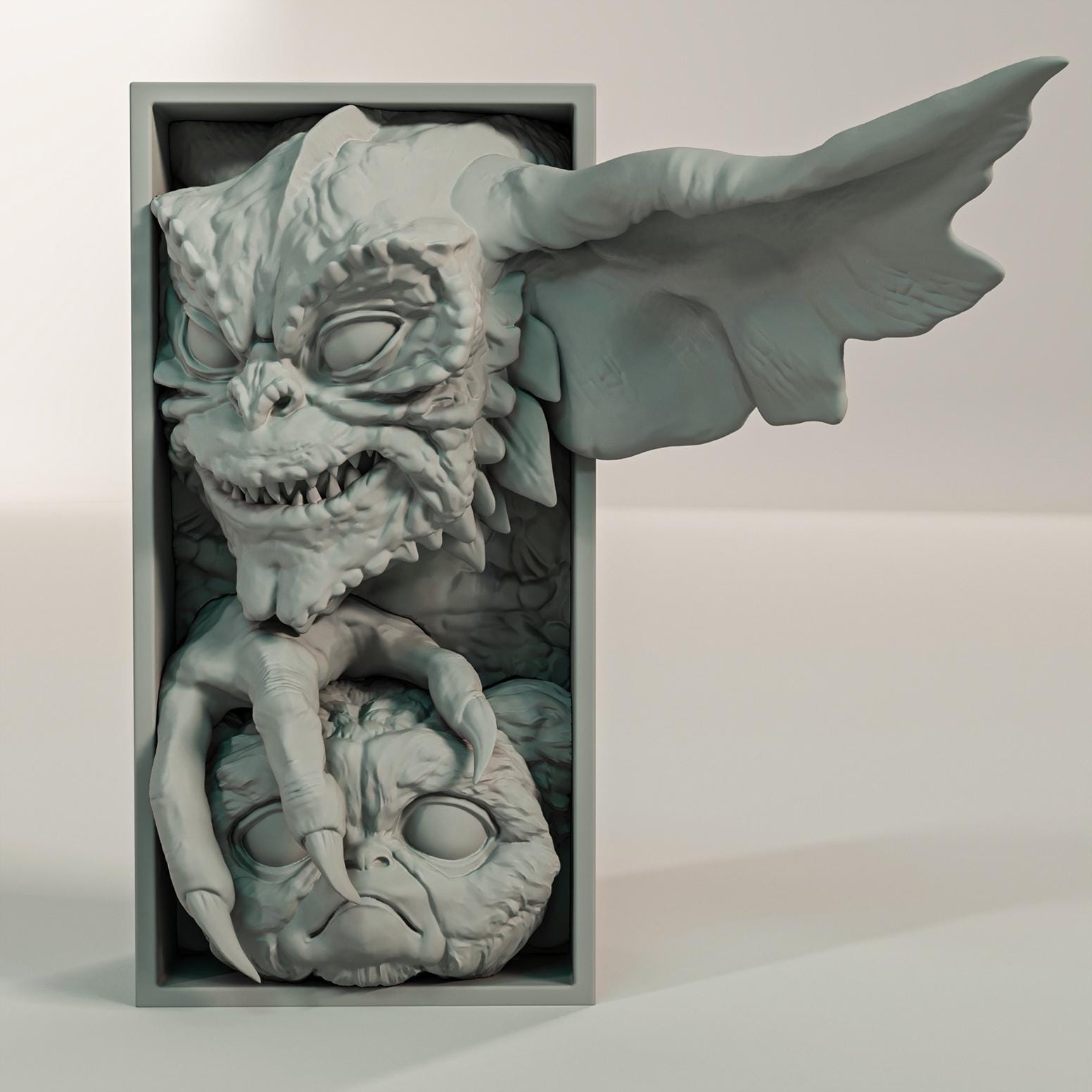 Mischievous Creature Book Nook | Fantasy Horror Bookshelf Insert 3D Printed
