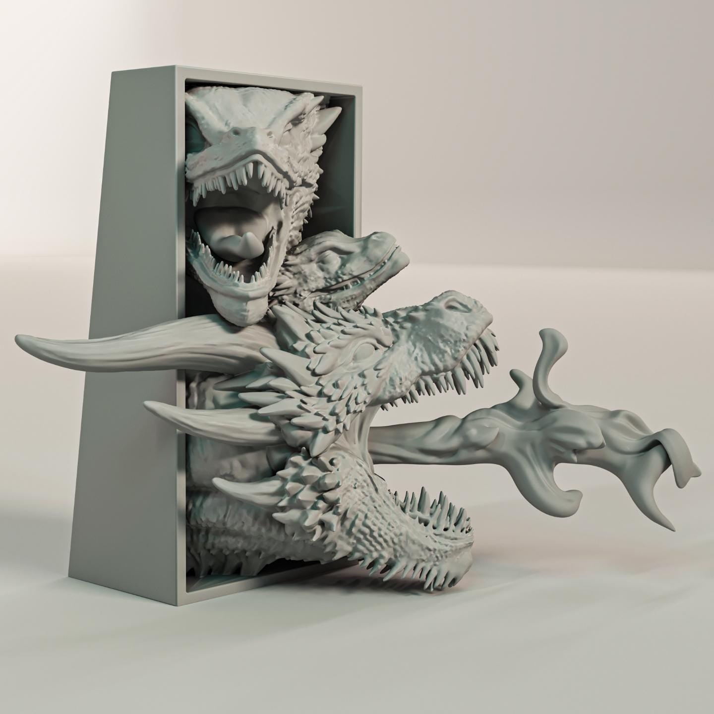 Epic Black Dragon Book Nook | Fantasy Bookshelf Insert 3D Printed