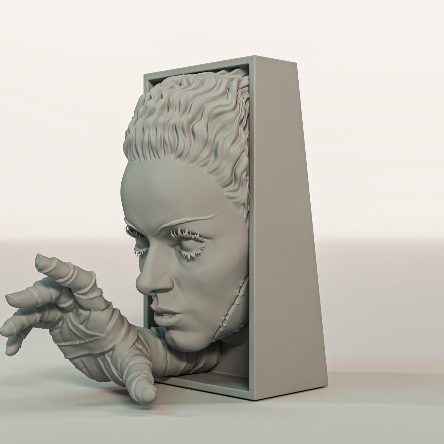 Gothic Monster Bride Book Nook | Classic Horror Bookshelf Insert 3D Printed