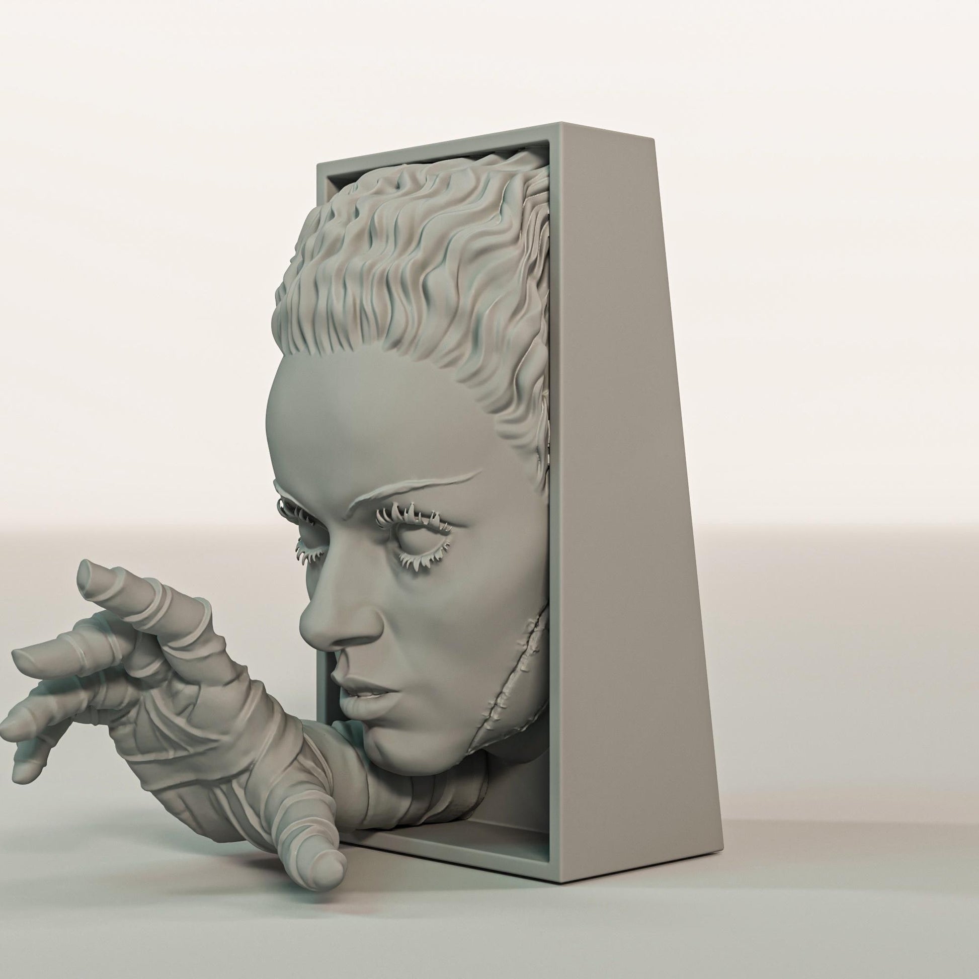 Gothic Monster Bride Book Nook | Classic Horror Bookshelf Insert 3D Printed