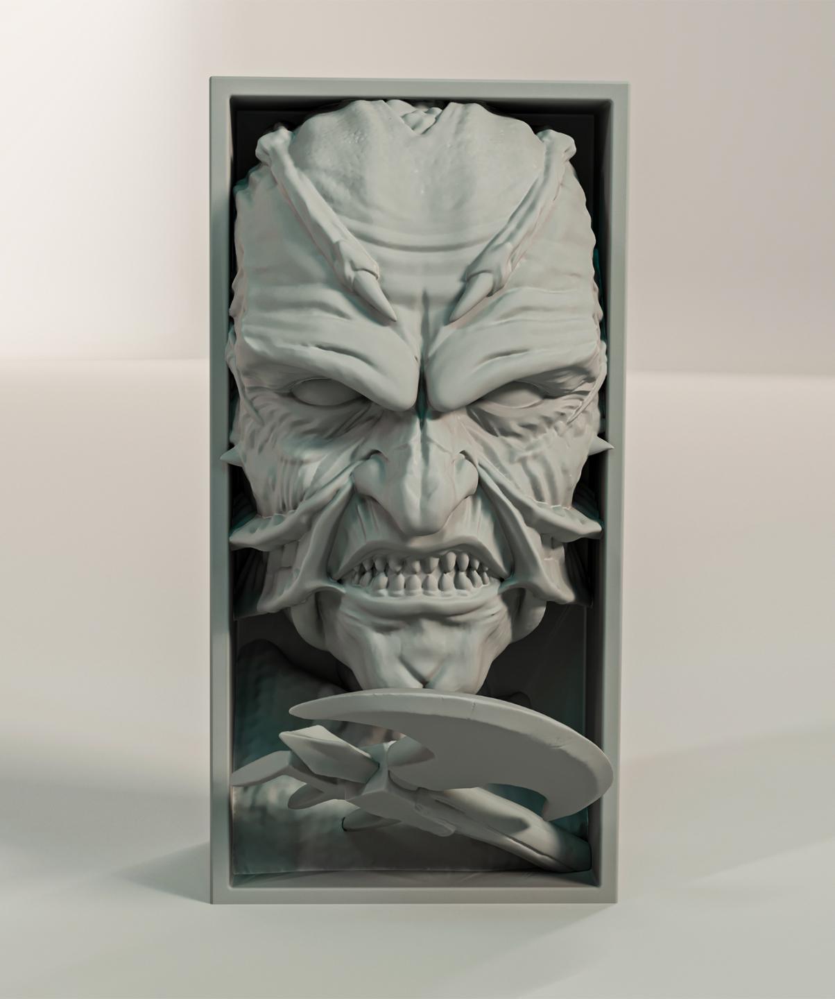 Creeping Monster Book Nook | Spooky Fantasy Bookshelf Insert 3D Printed