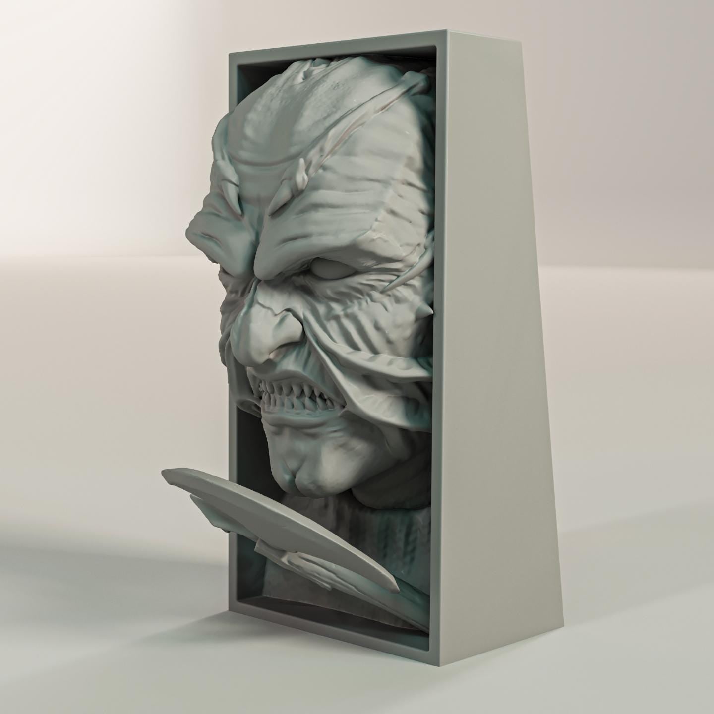 Creeping Monster Book Nook | Spooky Fantasy Bookshelf Insert 3D Printed