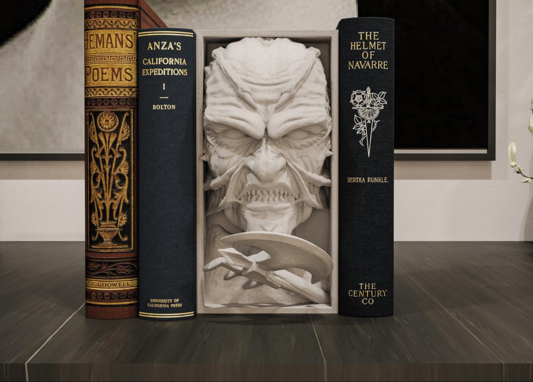 Creeping Monster Book Nook | Spooky Fantasy Bookshelf Insert 3D Printed