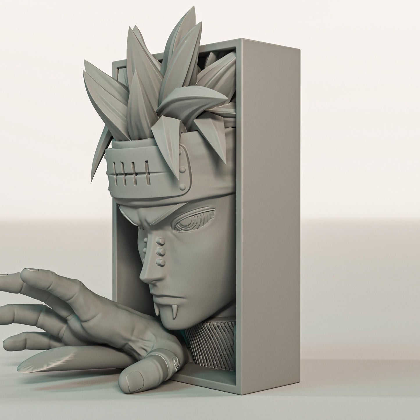 Dark Anime Villain Book Nook | Manga-Style Bookshelf Insert 3D Printed